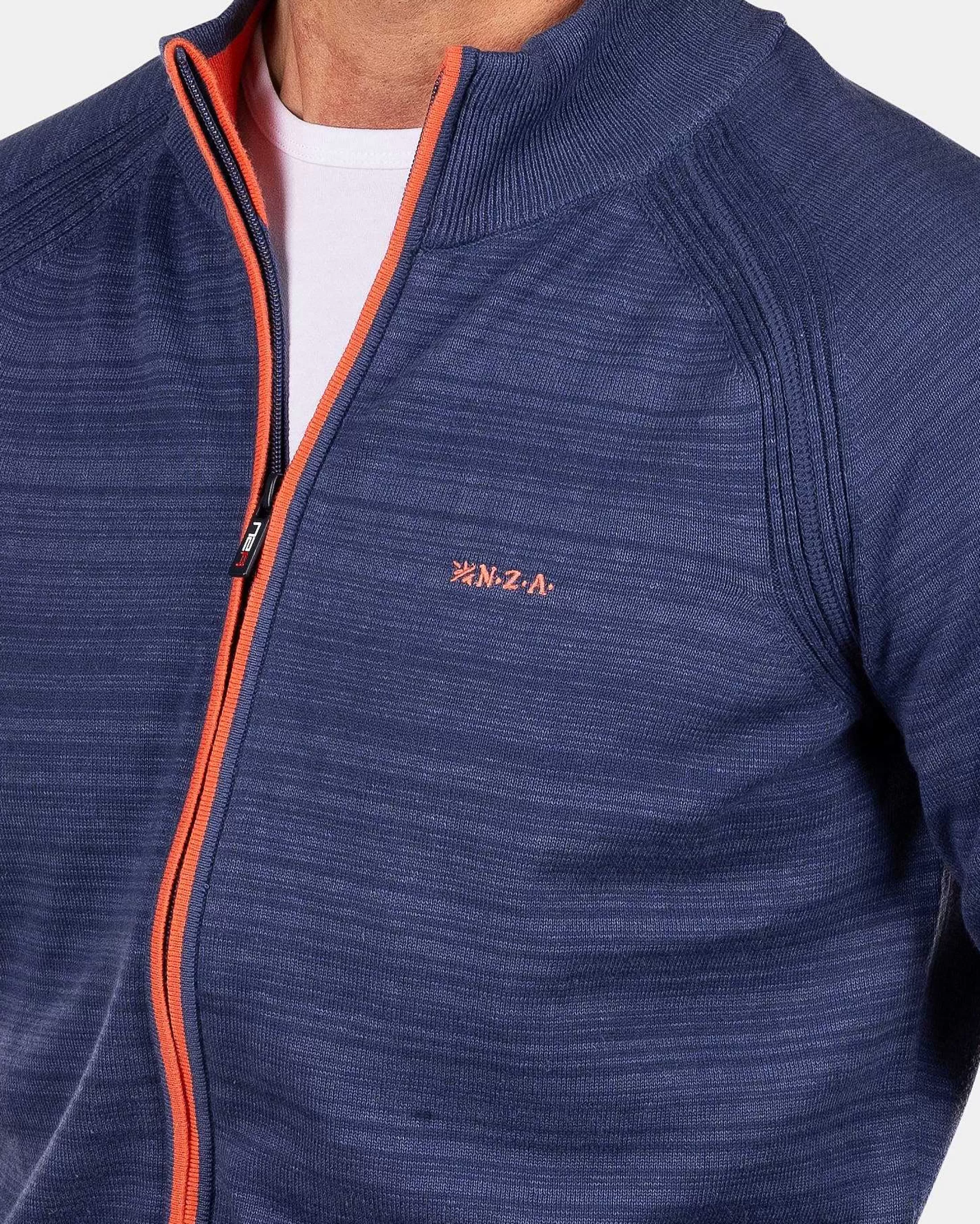 Sale NZA New Zealand Auckland Baumwoll-Cardigan Mit Reisverschluss-Dusk Navy