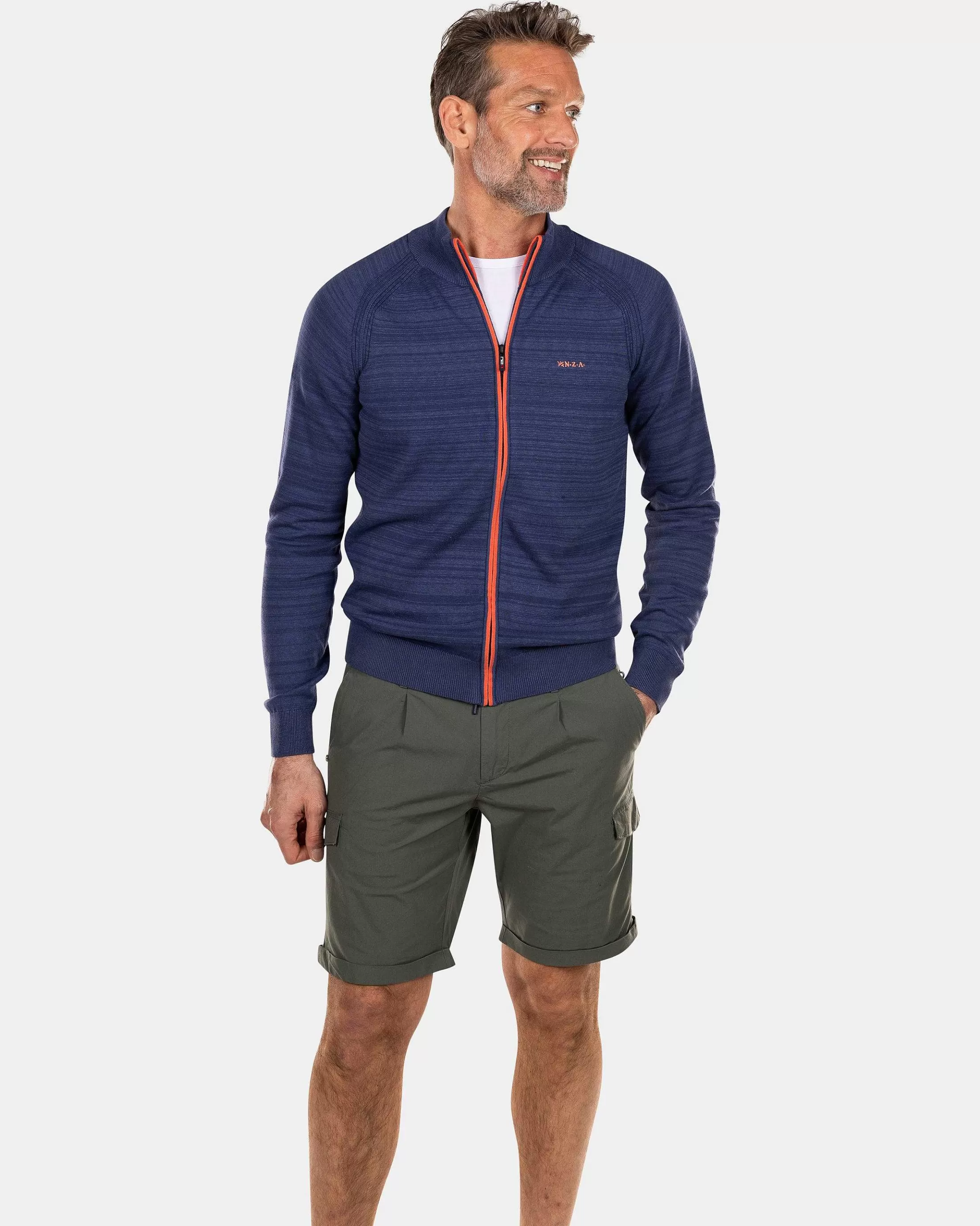Sale NZA New Zealand Auckland Baumwoll-Cardigan Mit Reisverschluss-Dusk Navy