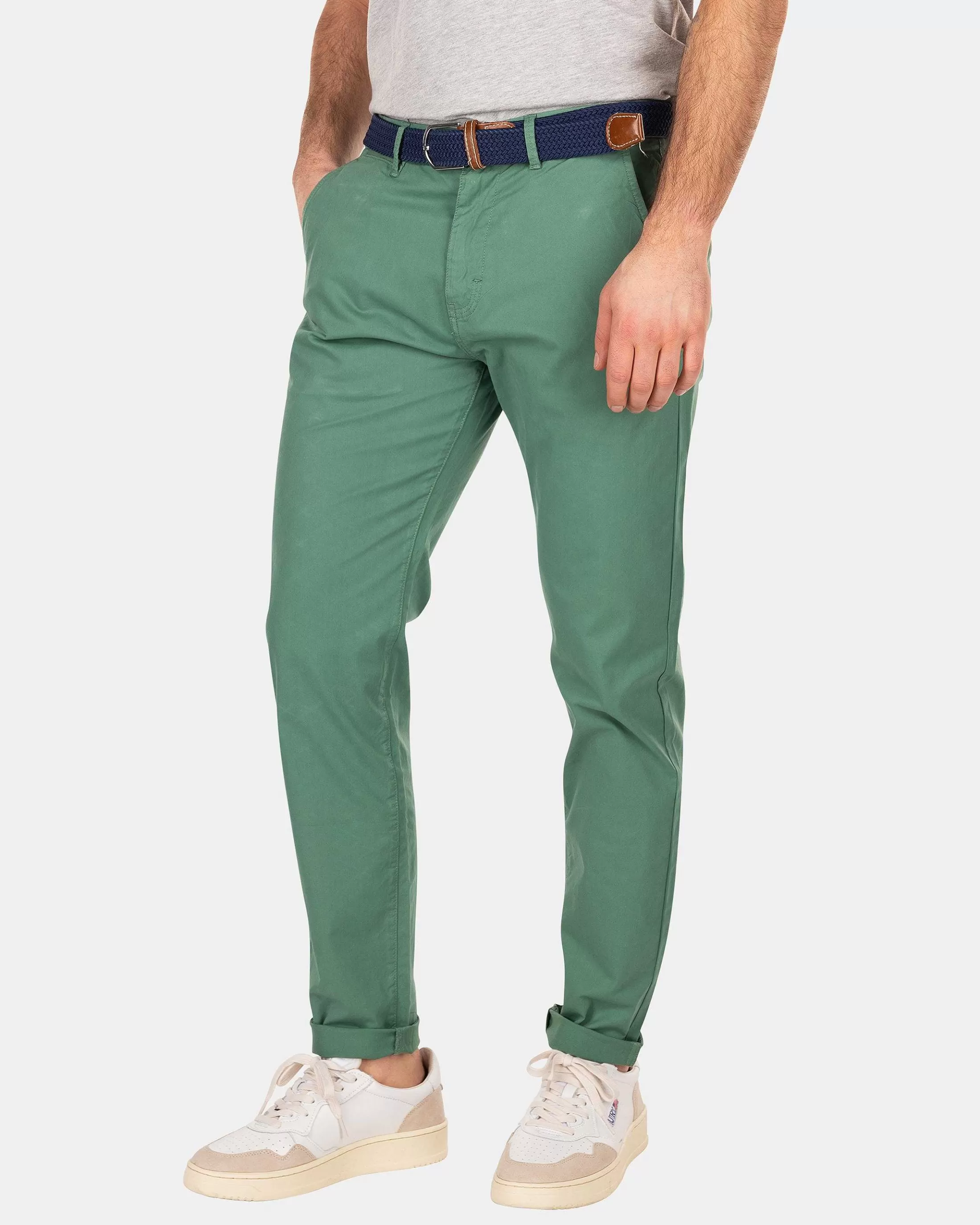 Sale NZA New Zealand Auckland Baumwoll-Chino Mit Stretch-Amazon Green
