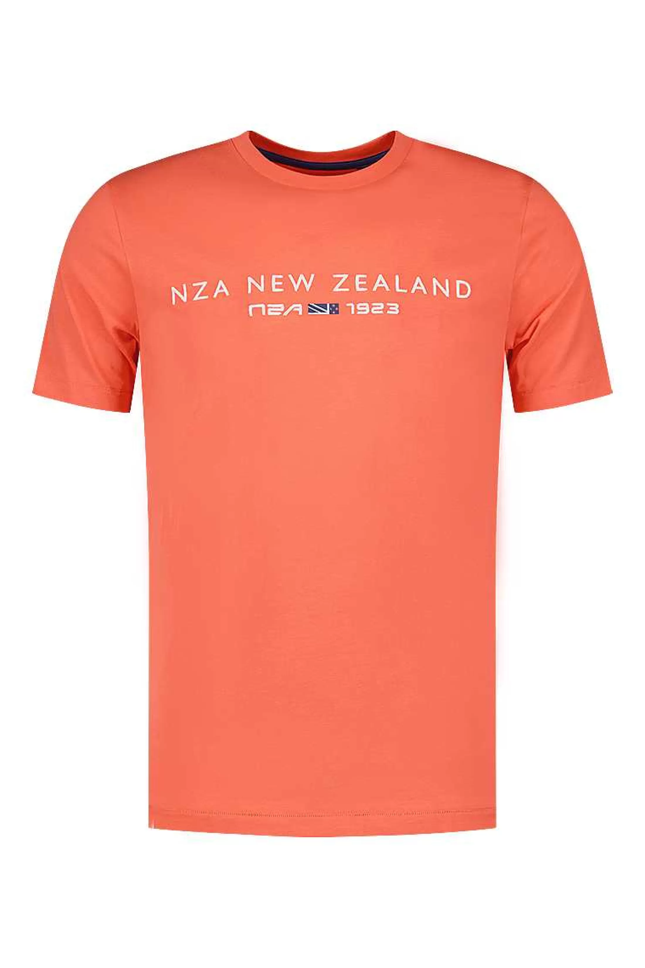 New NZA New Zealand Auckland Baumwoll-T-Shirt Mit Logo-Golden Orange