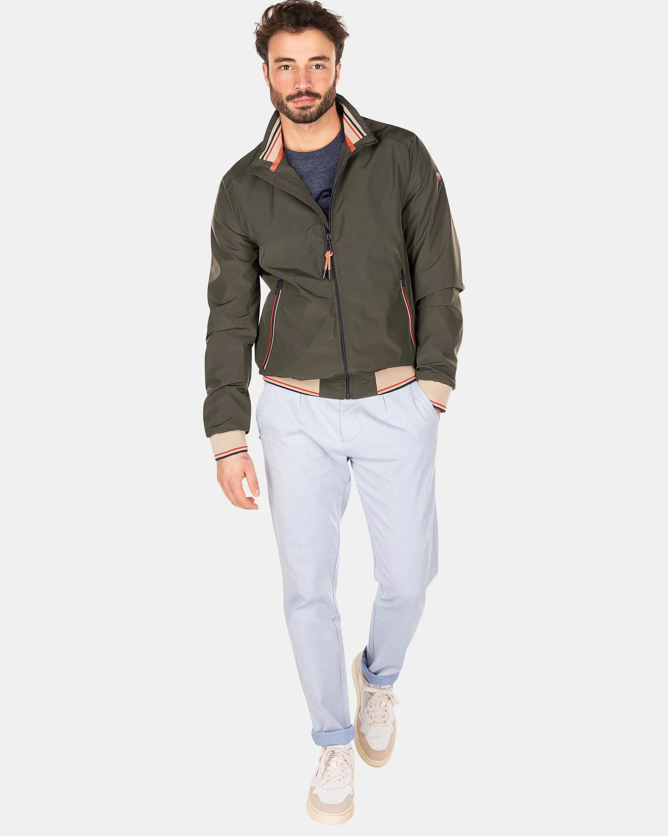 Sale NZA New Zealand Auckland Bomberjacke Aus Nylon-Jacket Army
