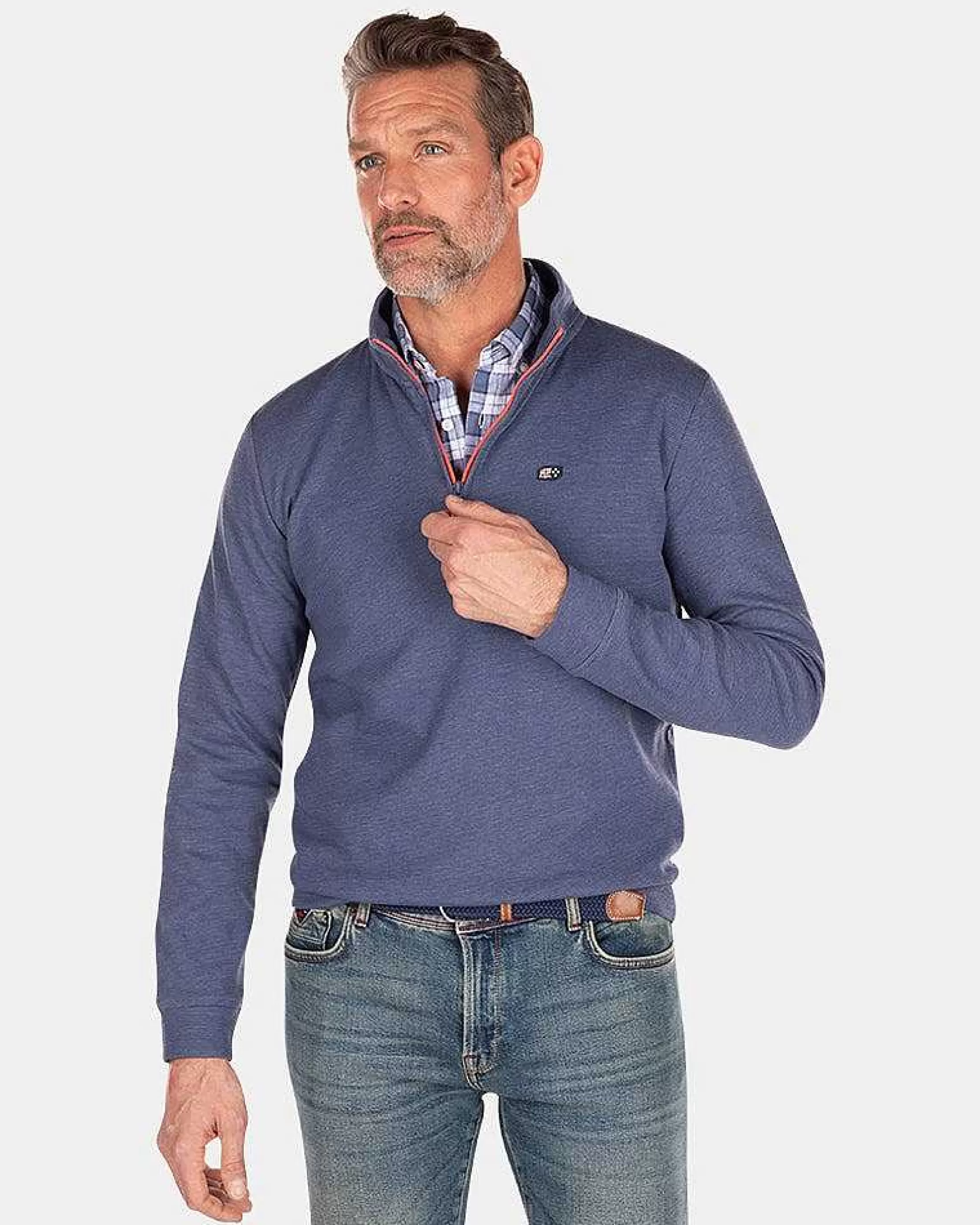 New NZA New Zealand Auckland Fleecepullover Mit Reisverschluss-Dusk Navy