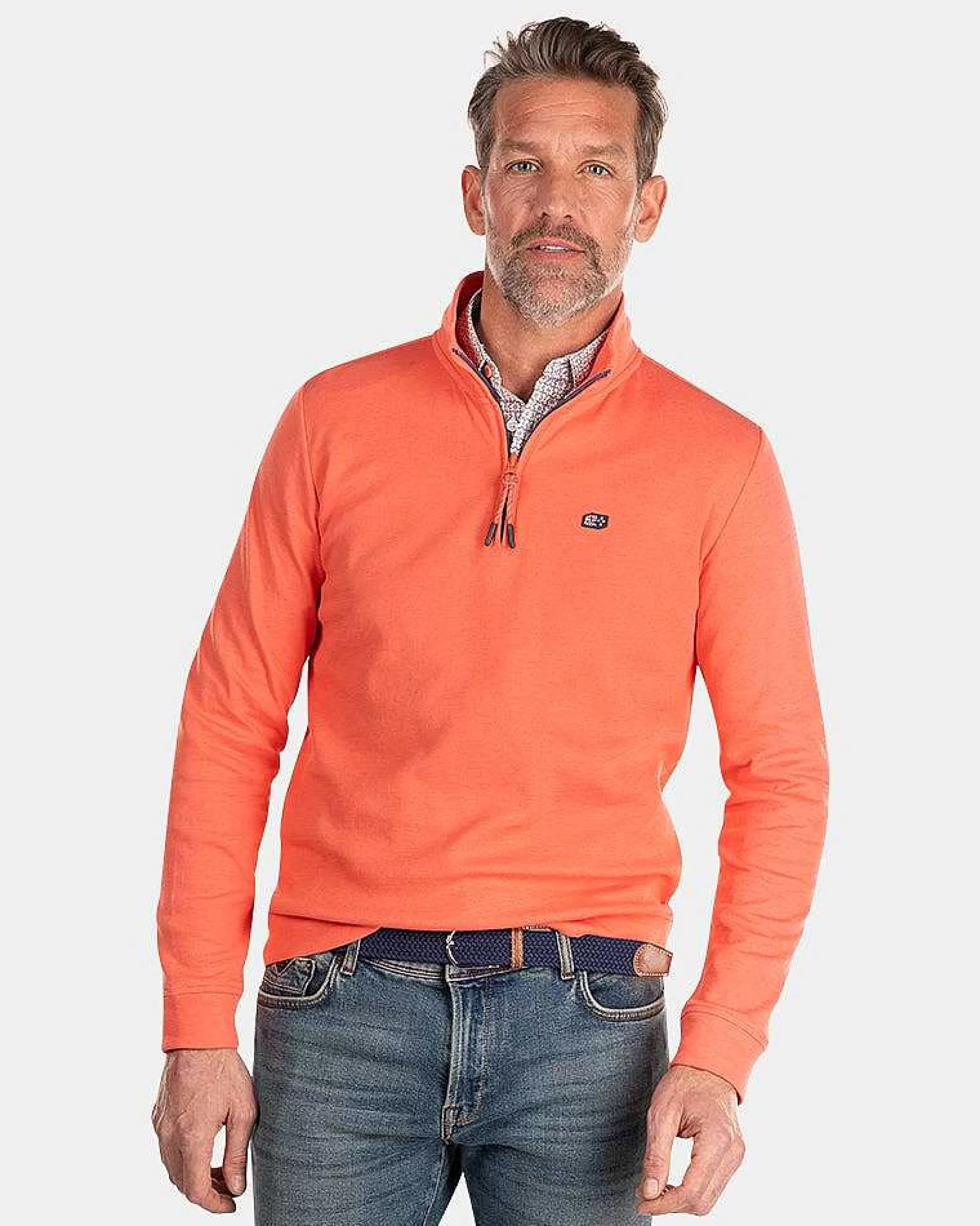 Sale NZA New Zealand Auckland Fleecepullover Mit Reisverschluss-Golden Orange