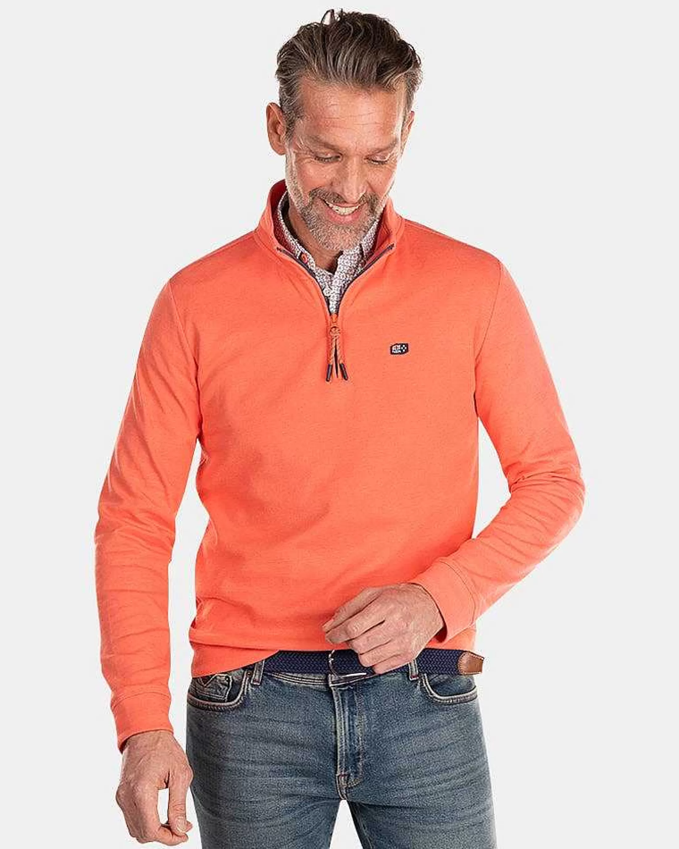 Sale NZA New Zealand Auckland Fleecepullover Mit Reisverschluss-Golden Orange