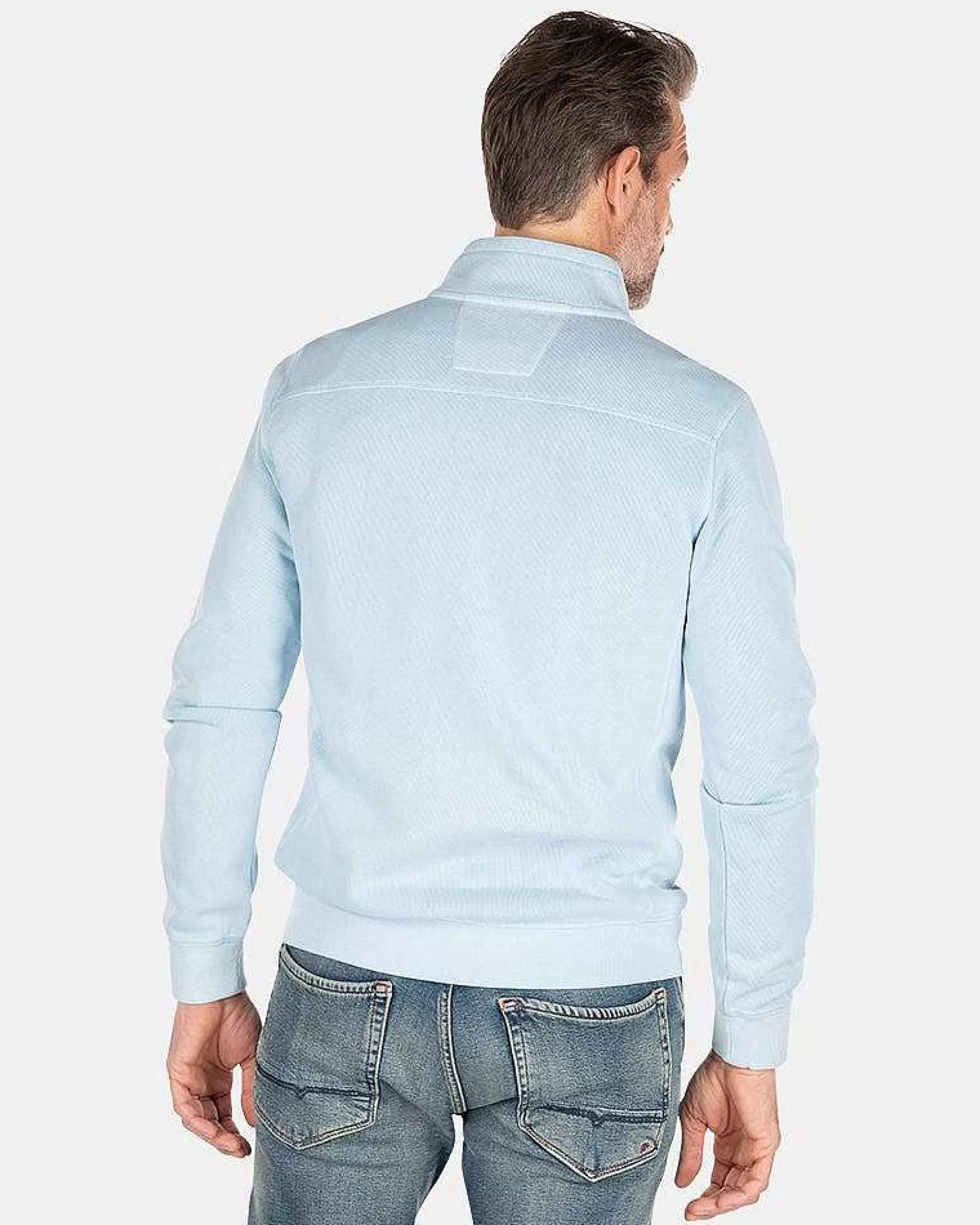 Online NZA New Zealand Auckland Gerippter Pullover Mit Reisverschluss-Rhythm Blue