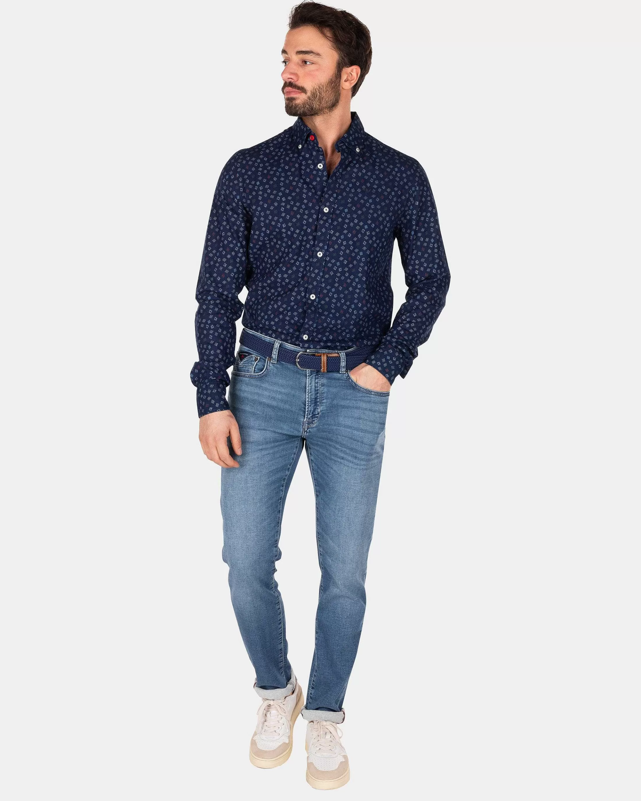 Online NZA New Zealand Auckland Indigofarbenes Jeanshemd-Indigo