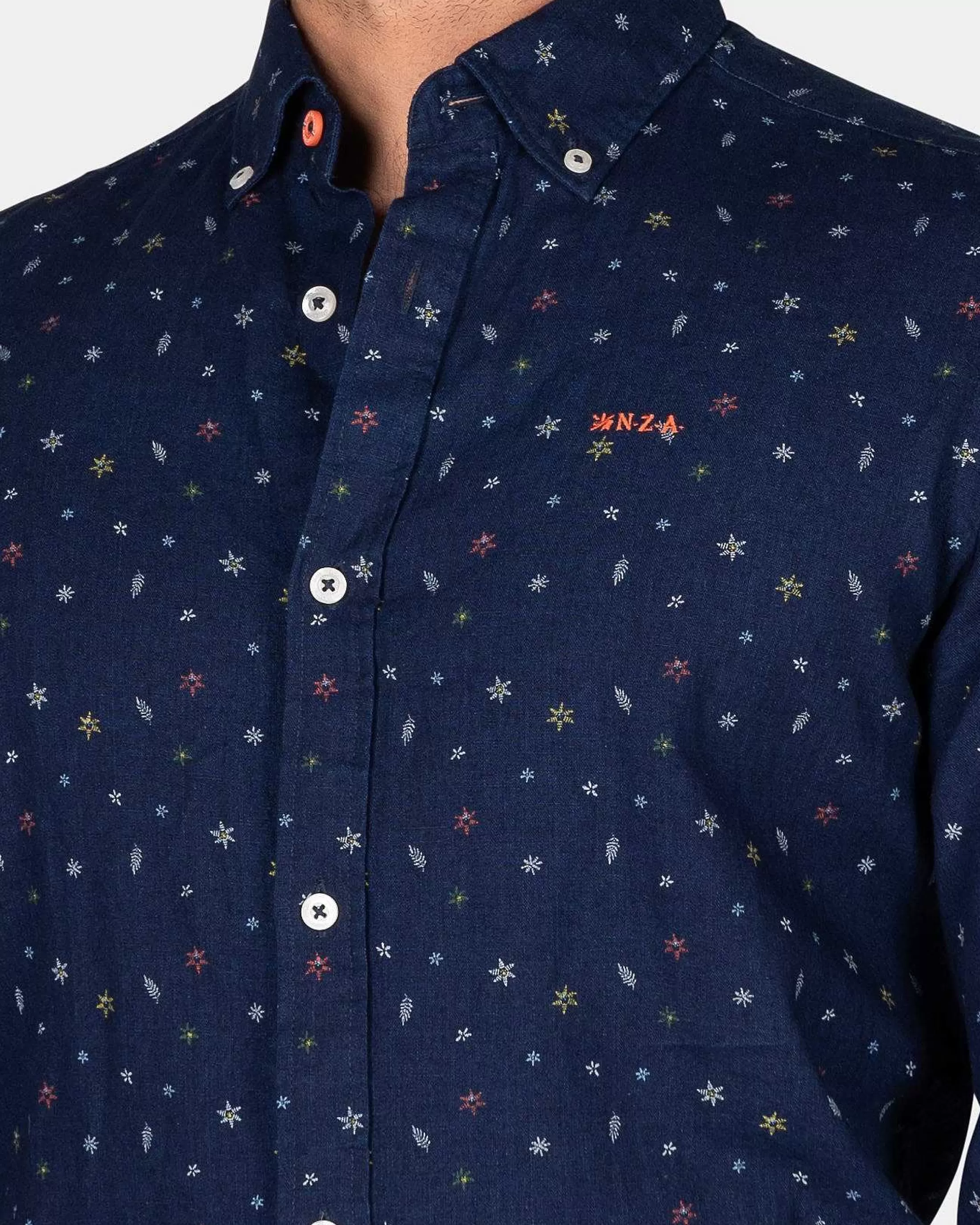 Best Sale NZA New Zealand Auckland Indigofarbenes Leinenhemd-Indigo
