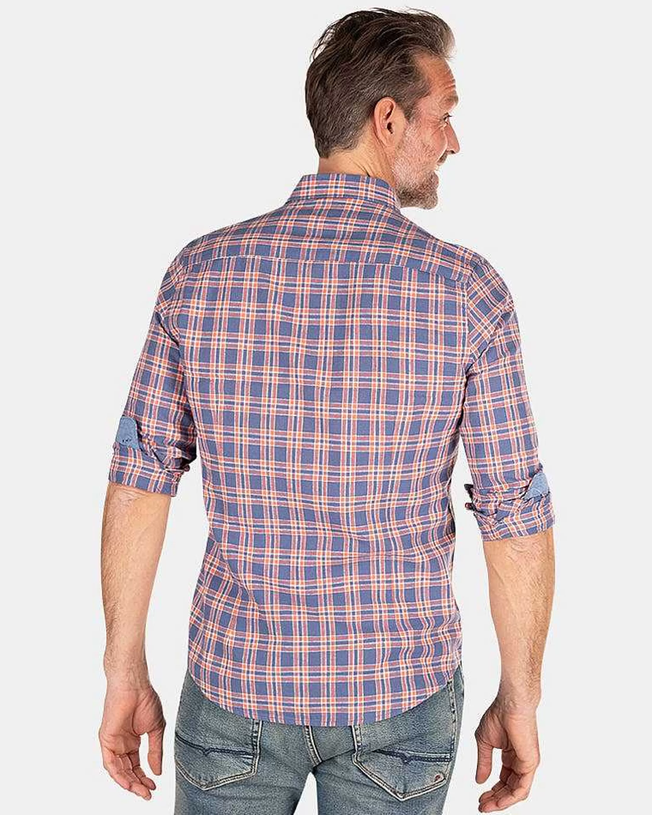 Shop NZA New Zealand Auckland Kariertes Blau-Rosa Hemd-Dusk Navy
