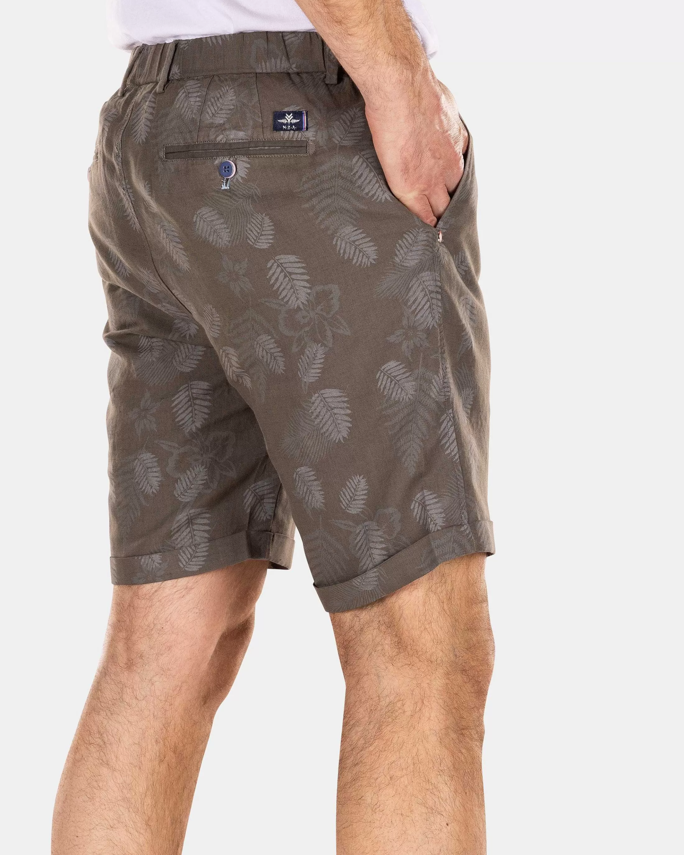 Flash Sale NZA New Zealand Auckland Kurze Chinohose Aus Leinen-Misty Army