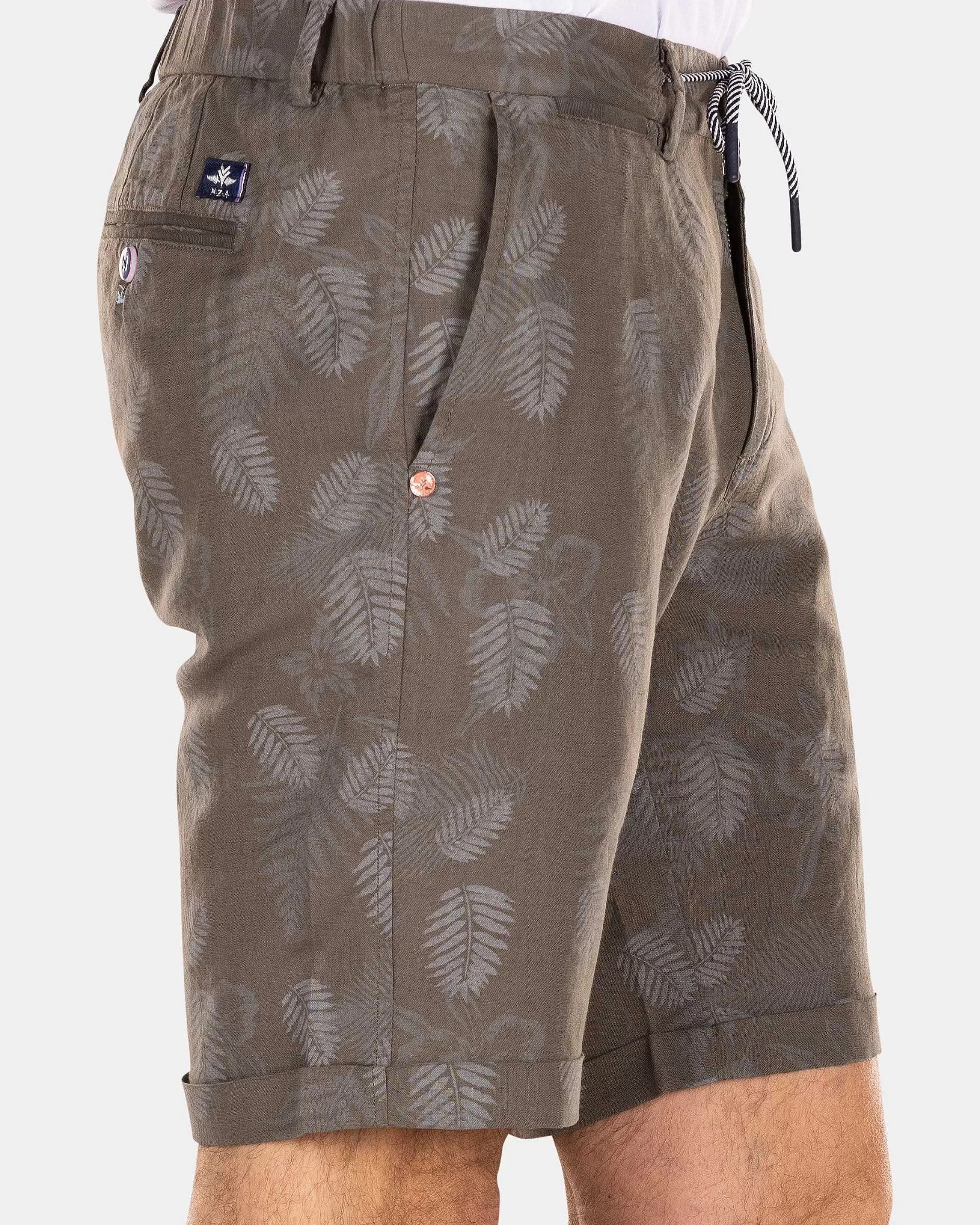 Flash Sale NZA New Zealand Auckland Kurze Chinohose Aus Leinen-Misty Army