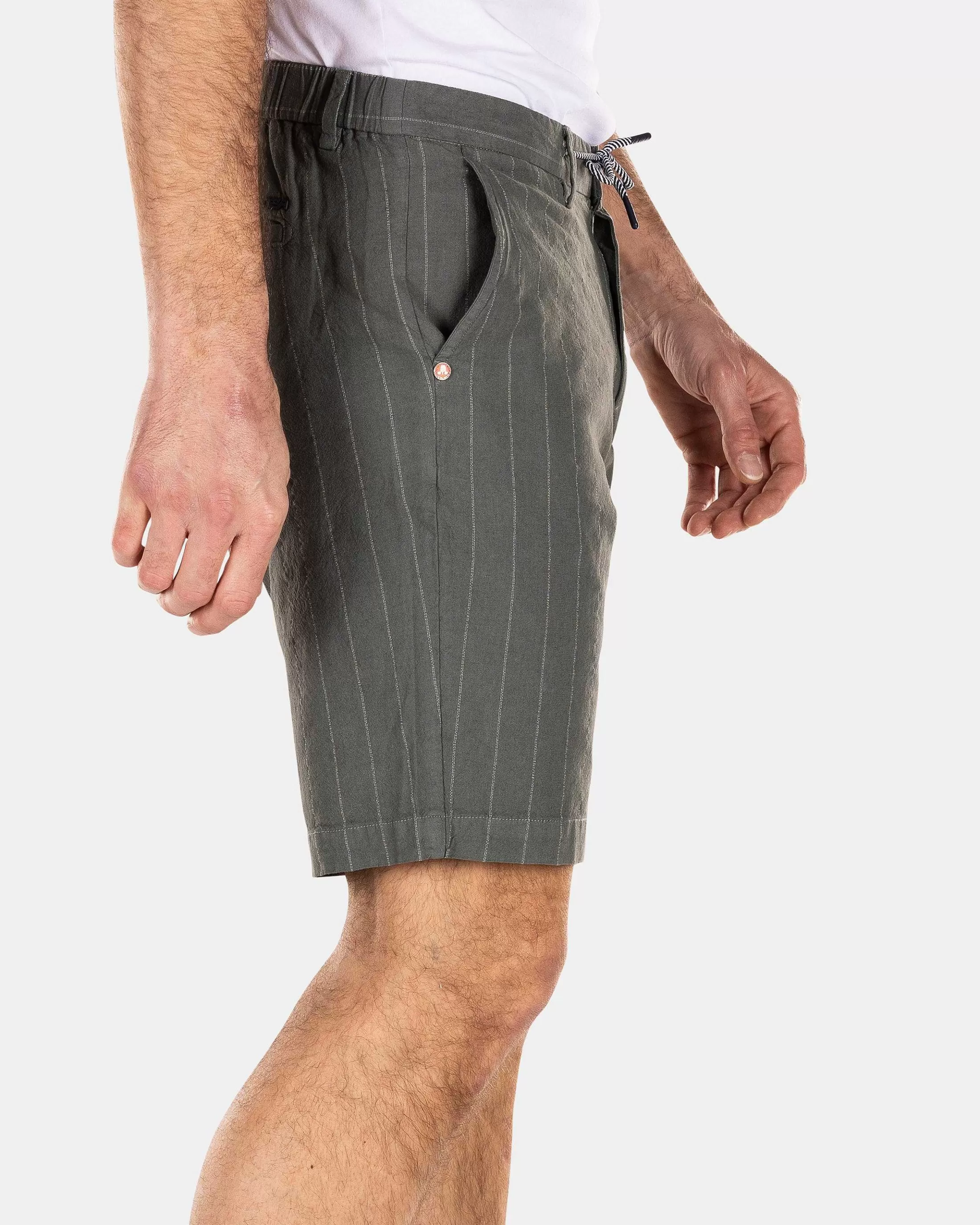 Best Sale NZA New Zealand Auckland Kurze Leinen-Chinohose-Chalk Green