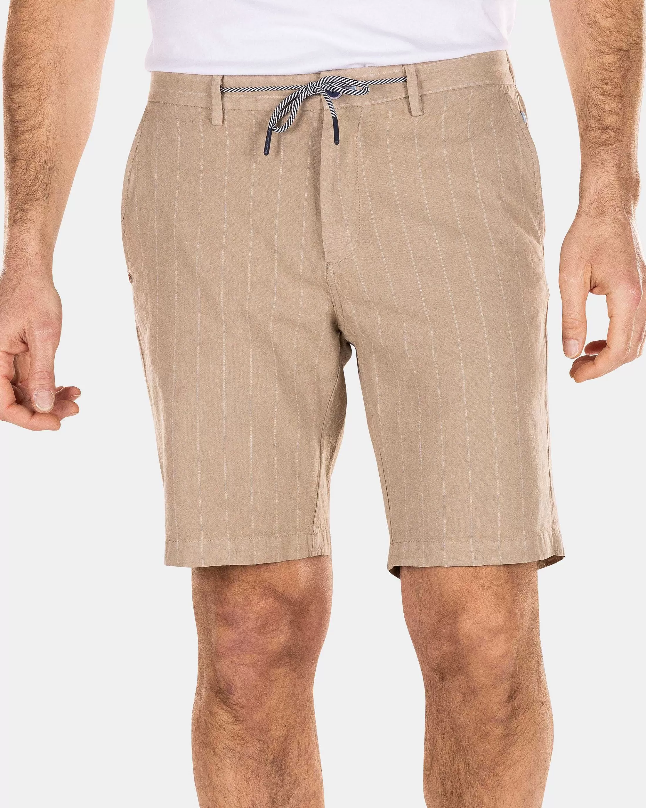 Best NZA New Zealand Auckland Kurze Leinen-Chinohose-Shimmering Sand