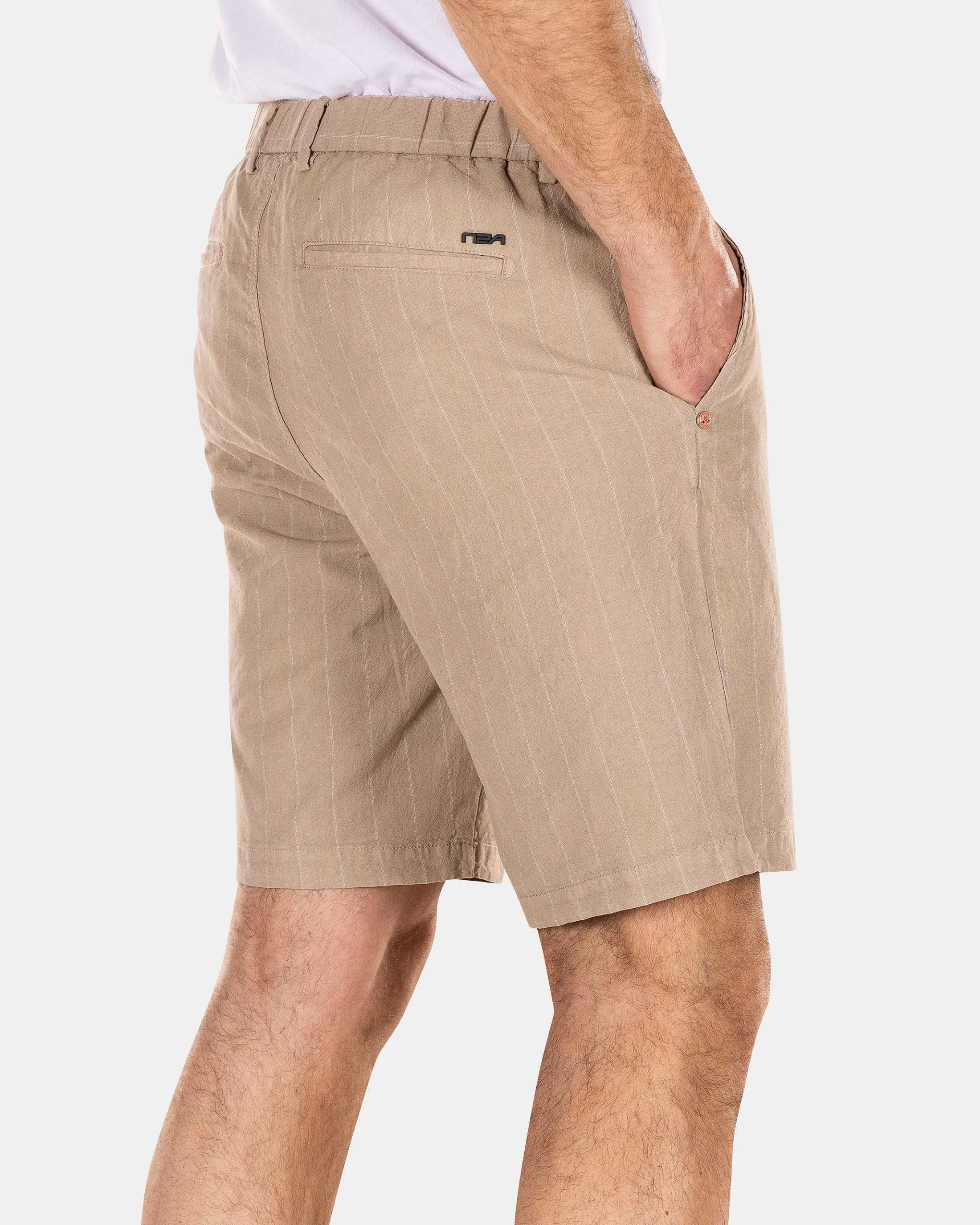Best NZA New Zealand Auckland Kurze Leinen-Chinohose-Shimmering Sand