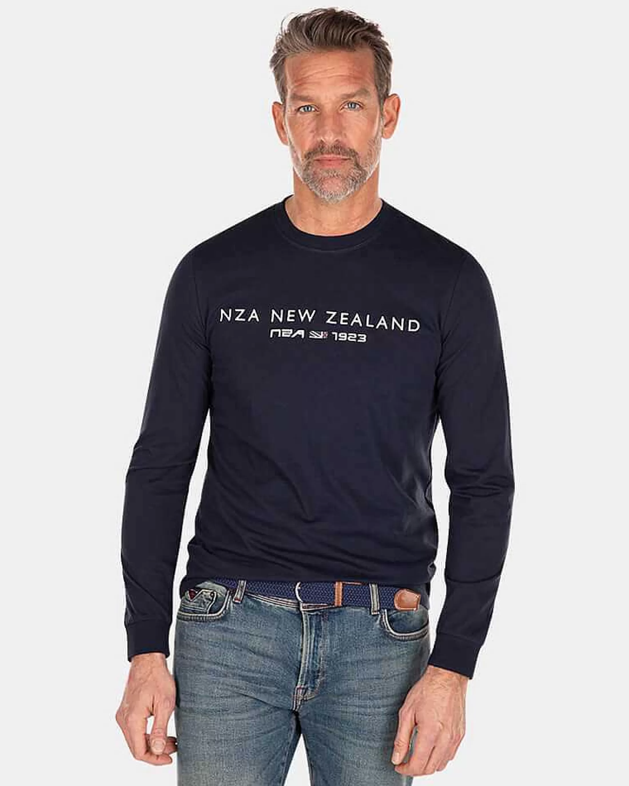 Clearance NZA New Zealand Auckland Langarmshirt Aus Baumwolle-Traditional Navy