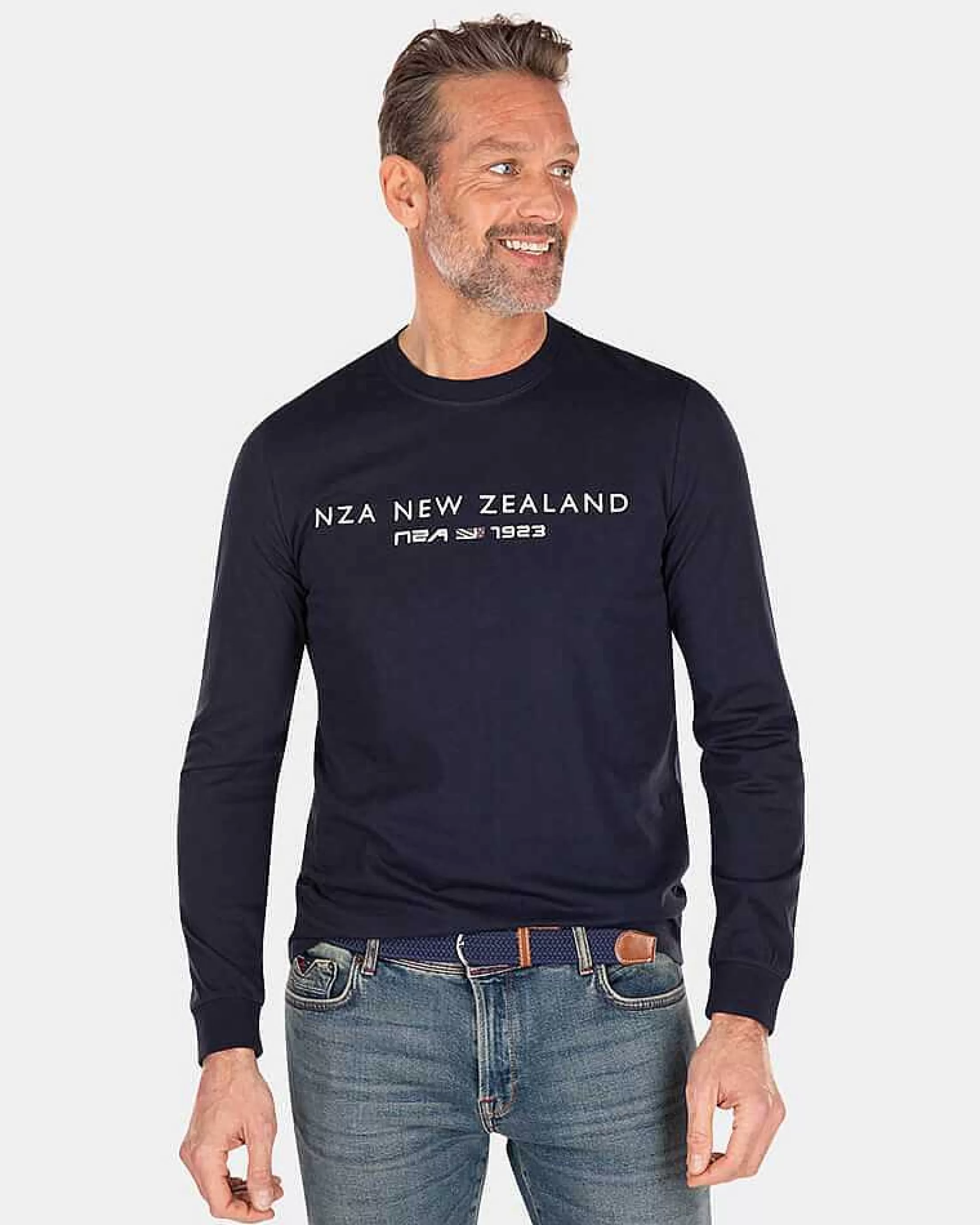 Clearance NZA New Zealand Auckland Langarmshirt Aus Baumwolle-Traditional Navy