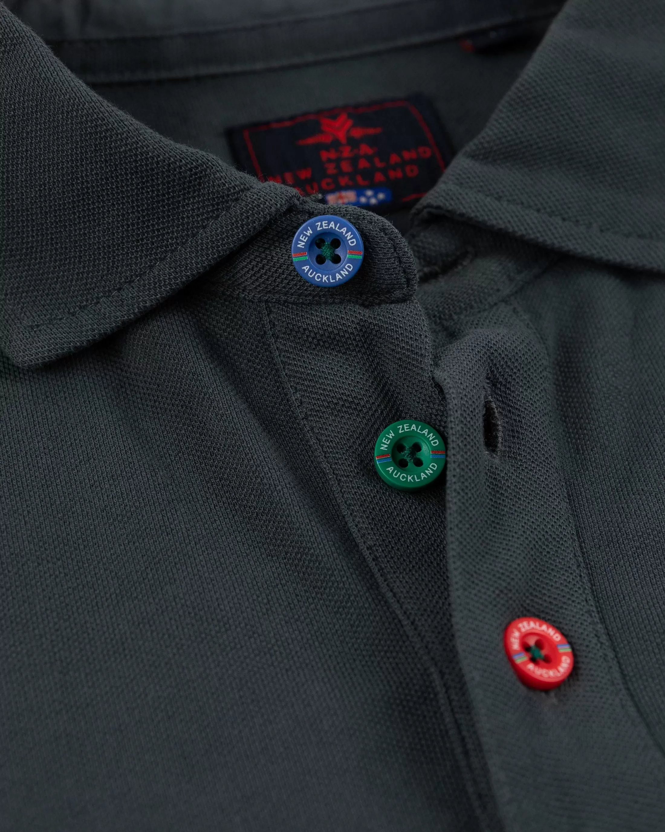 Cheap NZA New Zealand Auckland Nza Heritage Cotton Polo Shirt-Green Grey