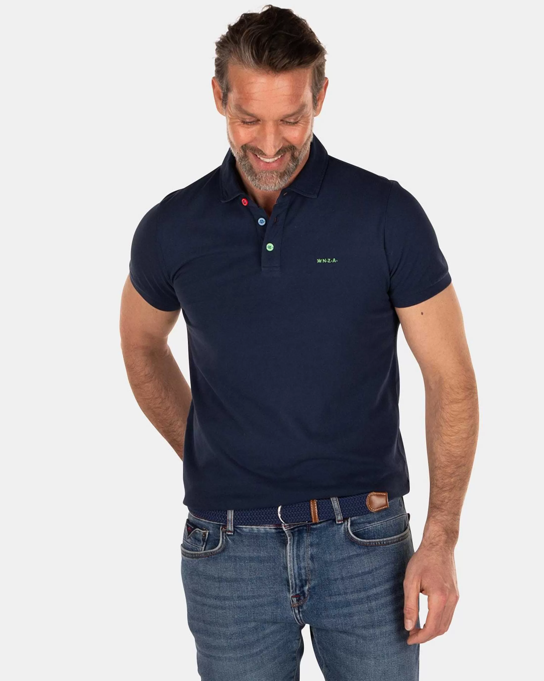 Fashion NZA New Zealand Auckland Nza Heritage Cotton Polo Shirt-Key Navy