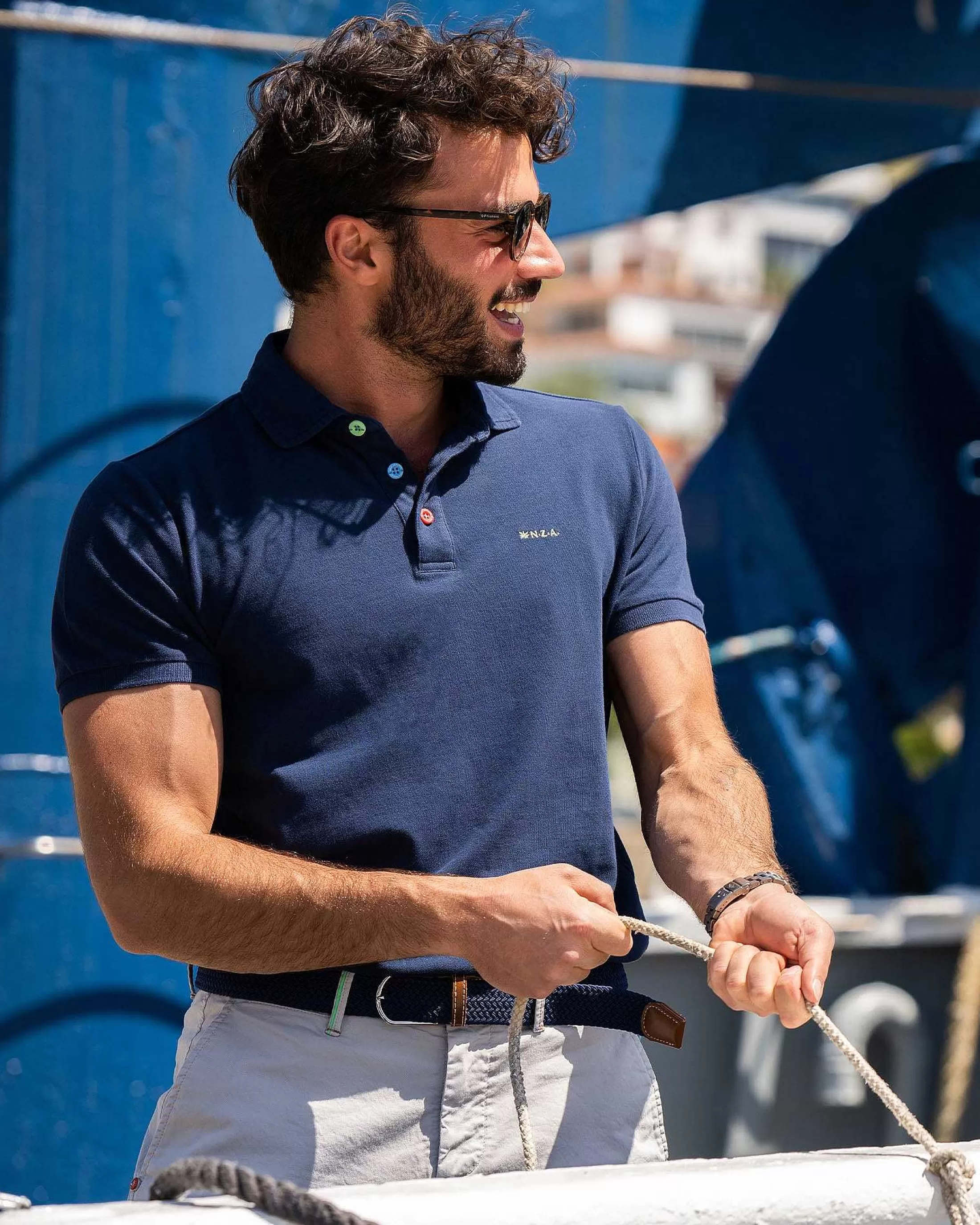 Fashion NZA New Zealand Auckland Nza Heritage Cotton Polo Shirt-Key Navy
