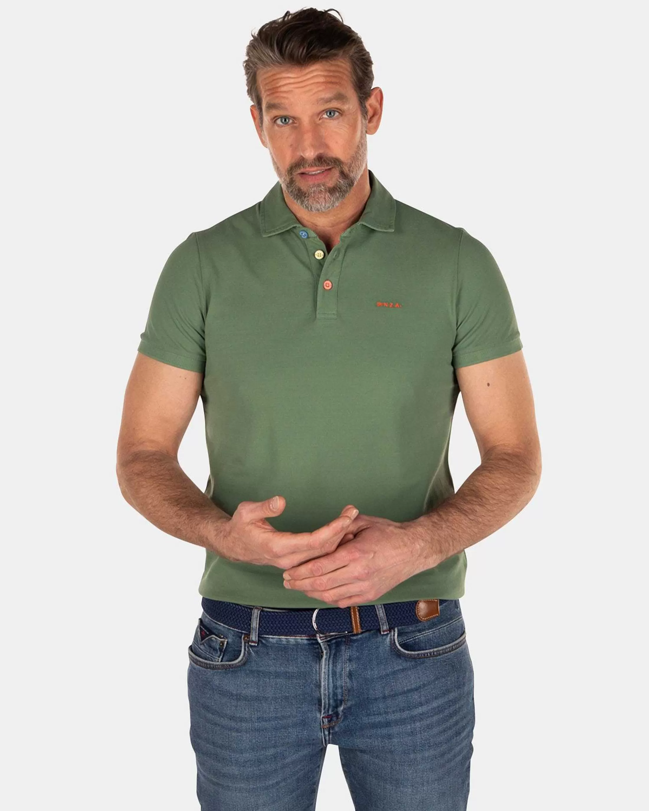 Discount NZA New Zealand Auckland Nza Heritage Polo Shirt-Active Army