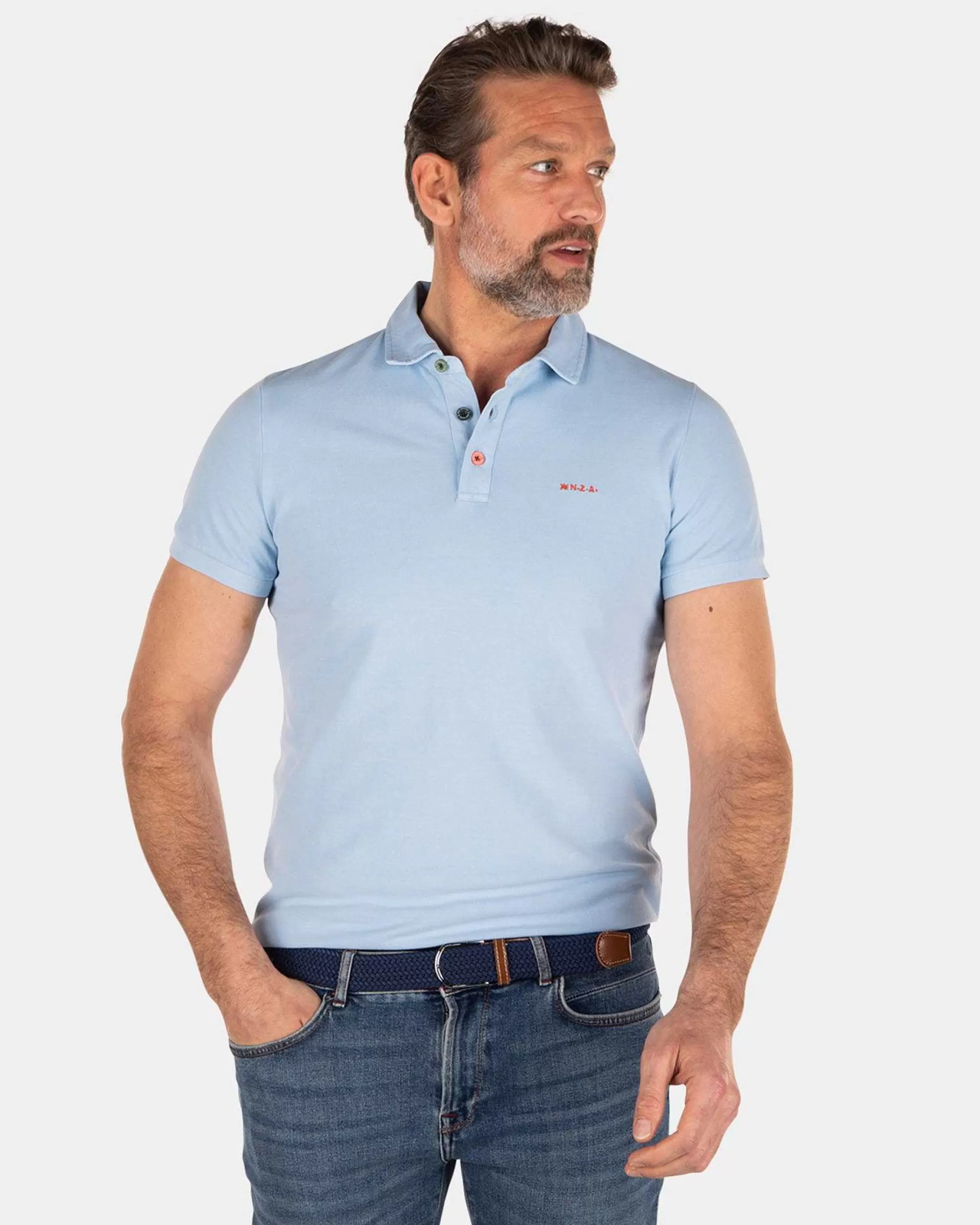 Online NZA New Zealand Auckland Nza Heritage Polo Shirt-Bright Sky