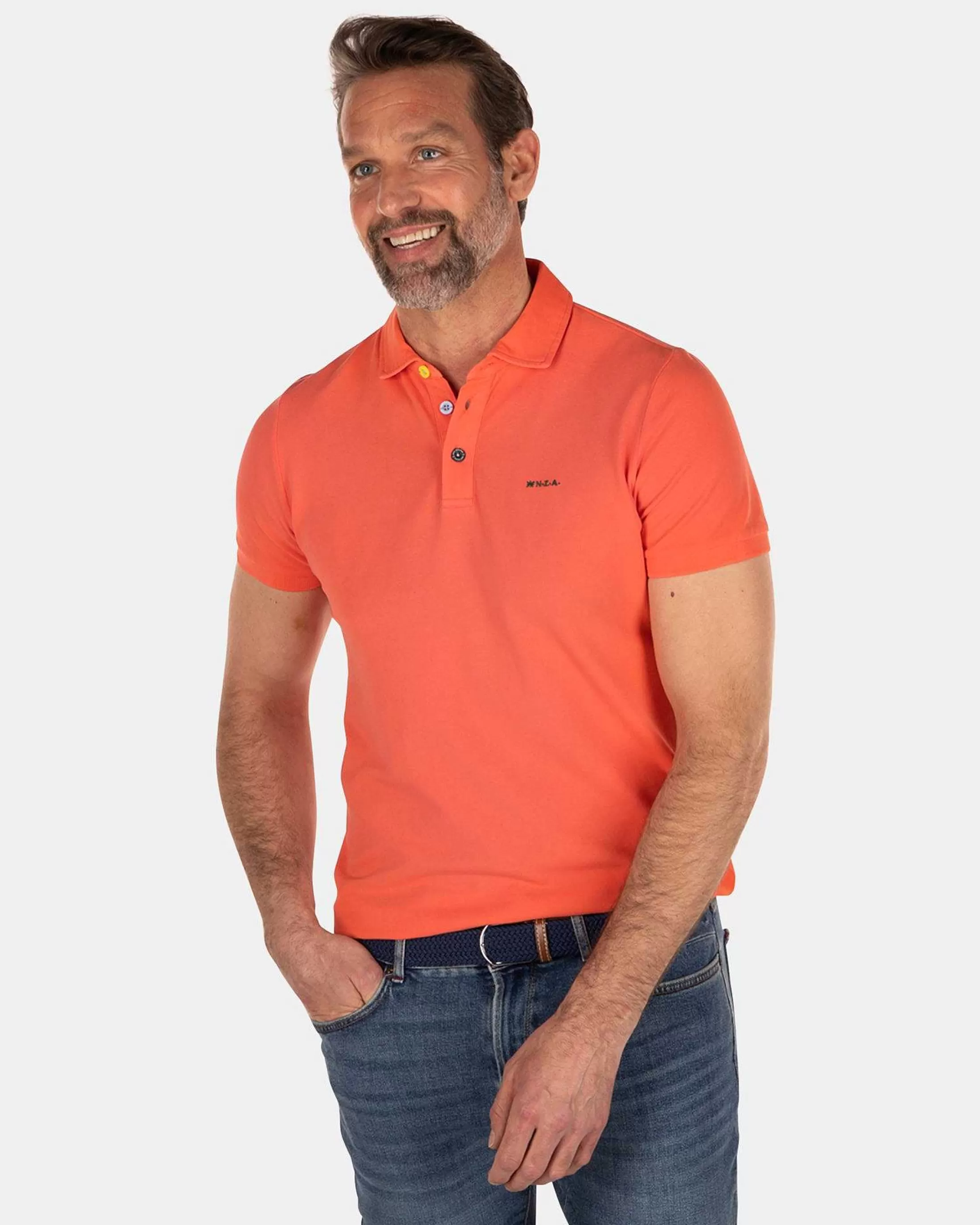 Shop NZA New Zealand Auckland Nza Heritage Polo Shirt-Burned Orange