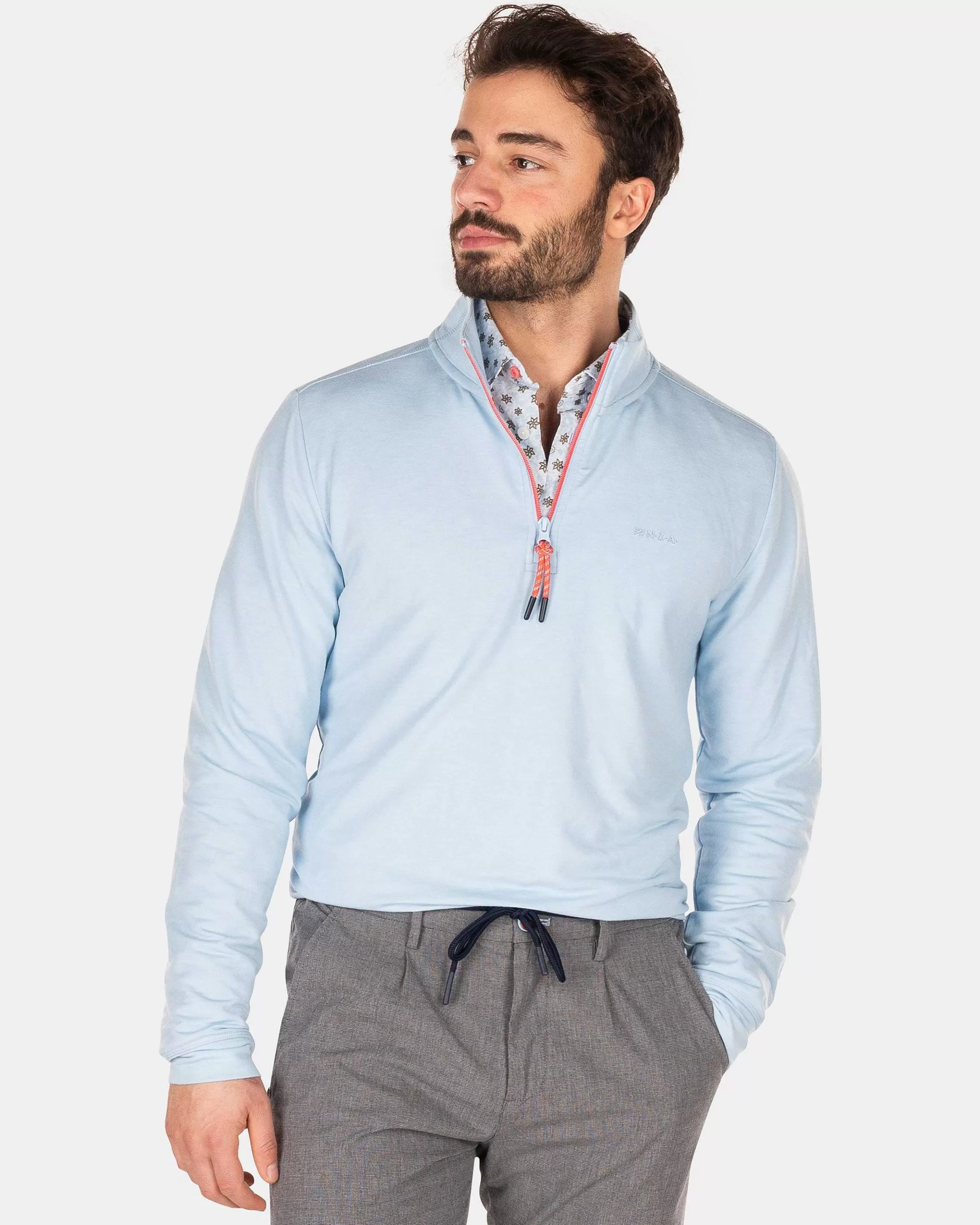 New NZA New Zealand Auckland Polyesterpullover Mit Reisverschluss-Universal Blue