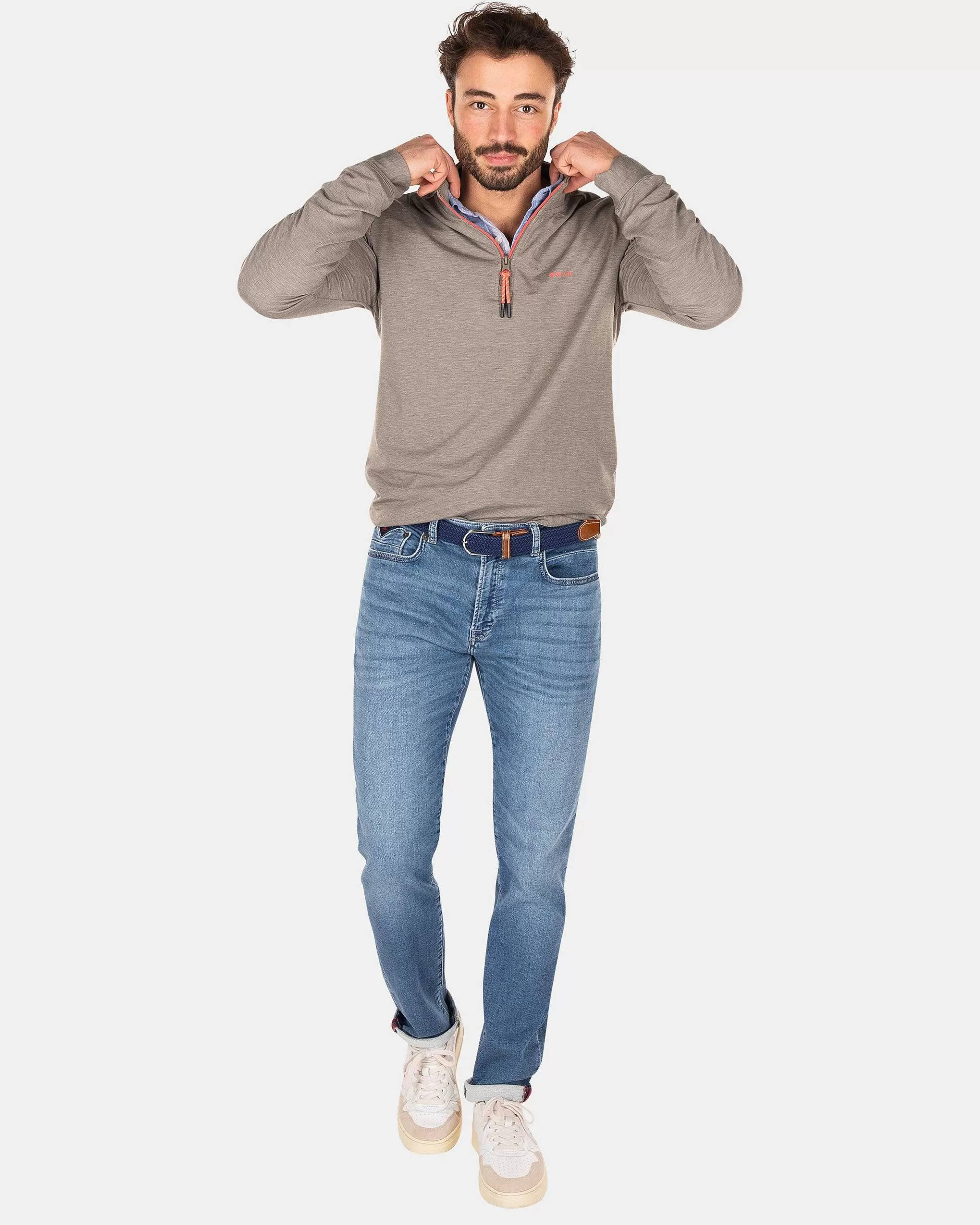Clearance NZA New Zealand Auckland Pullover Mit Reisverschluss-Misty Army