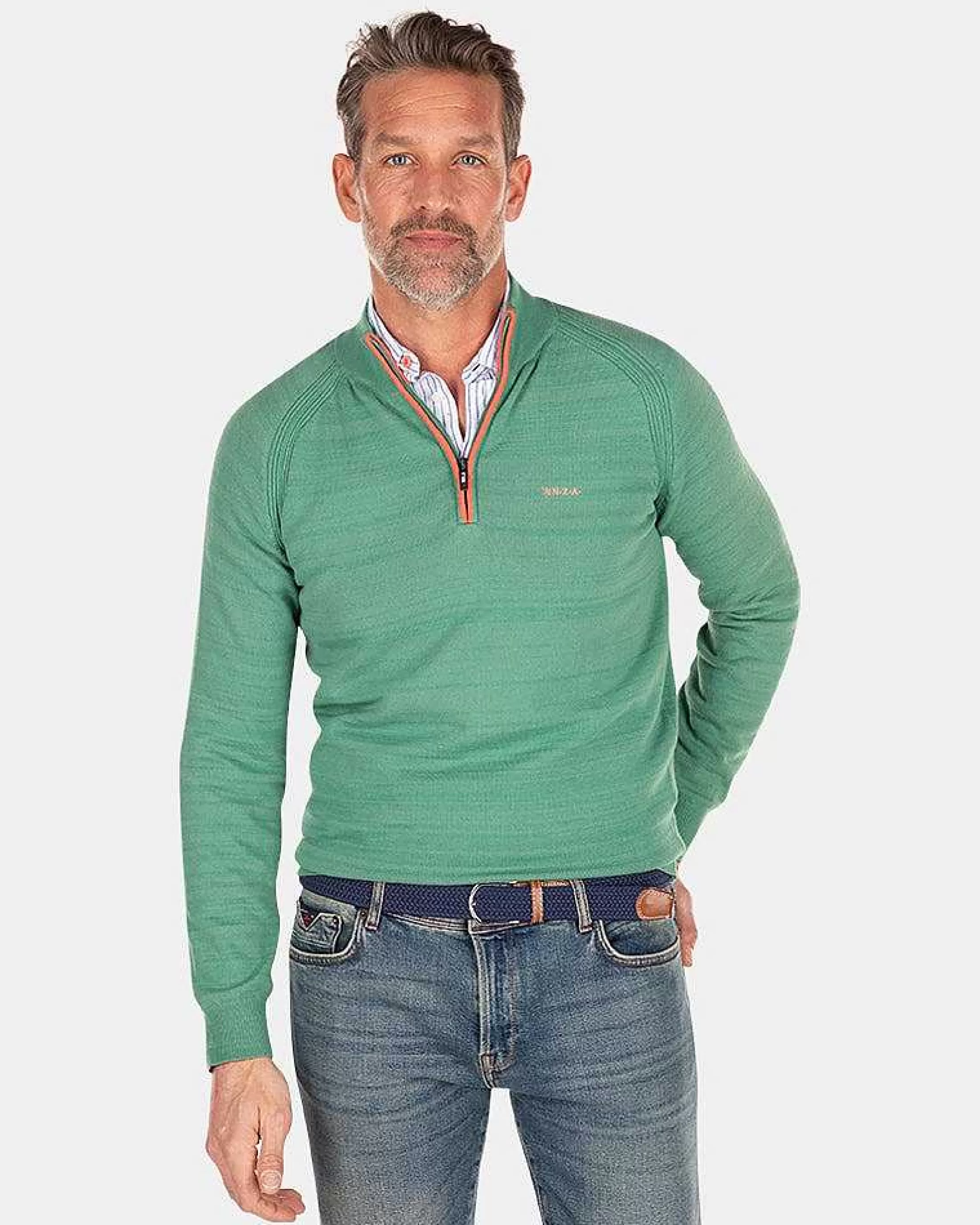 Sale NZA New Zealand Auckland Schlichter Baumwollpullover-Amazon Green
