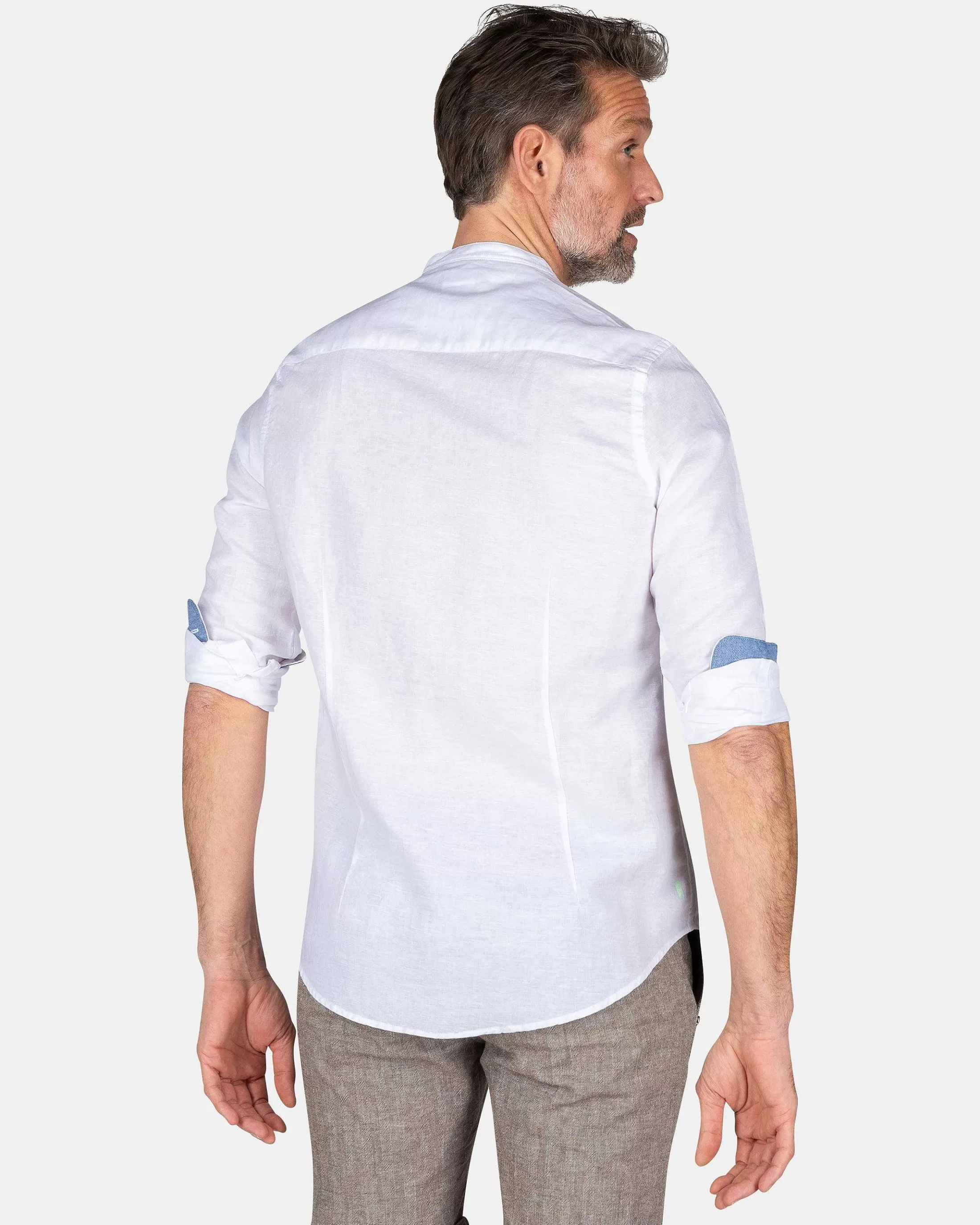 Online NZA New Zealand Auckland Schlichtes Hemd Ohne Kragen-White