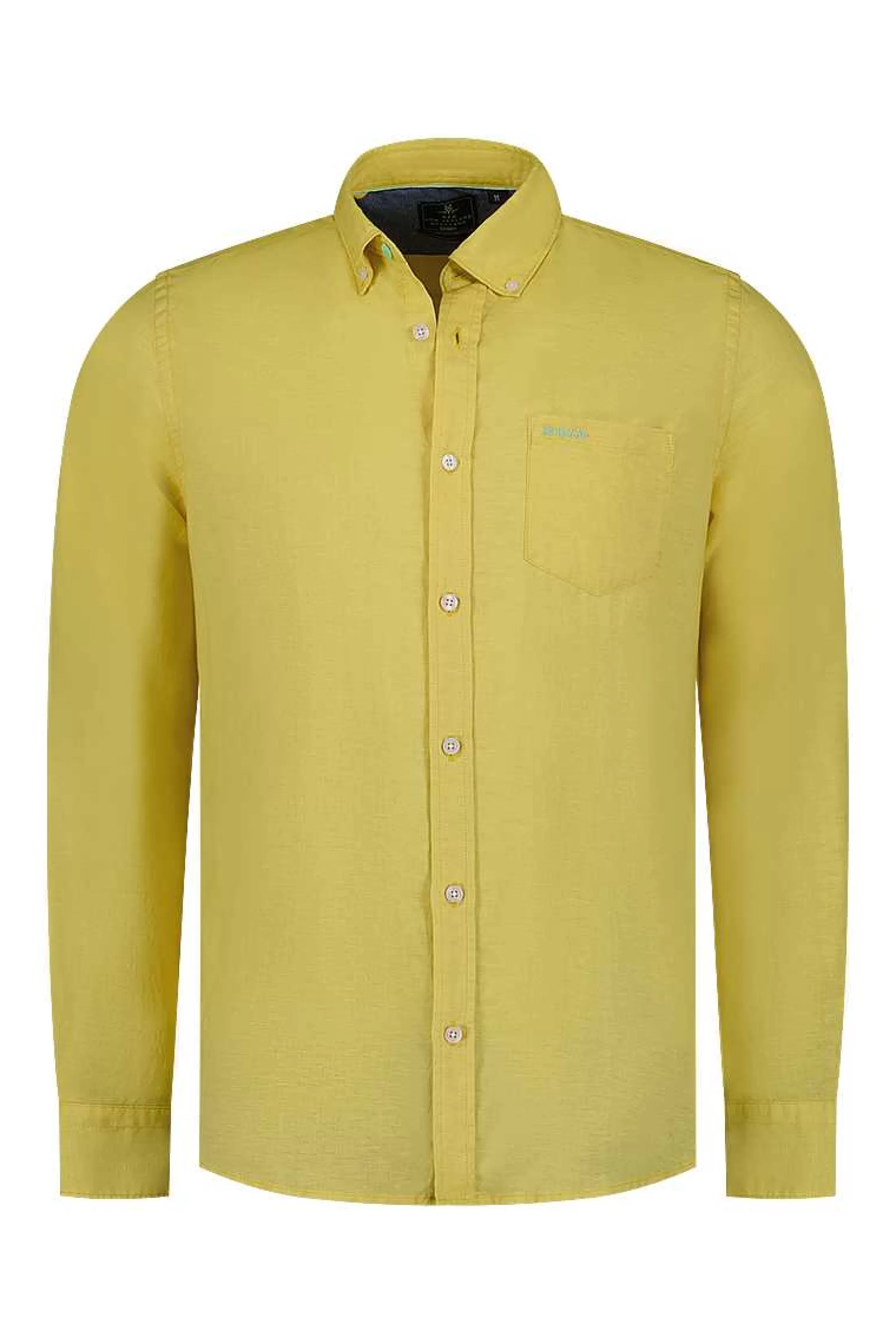 New NZA New Zealand Auckland Schlichtes Leinenhemd In Vielen Farben-Iguana Yellow