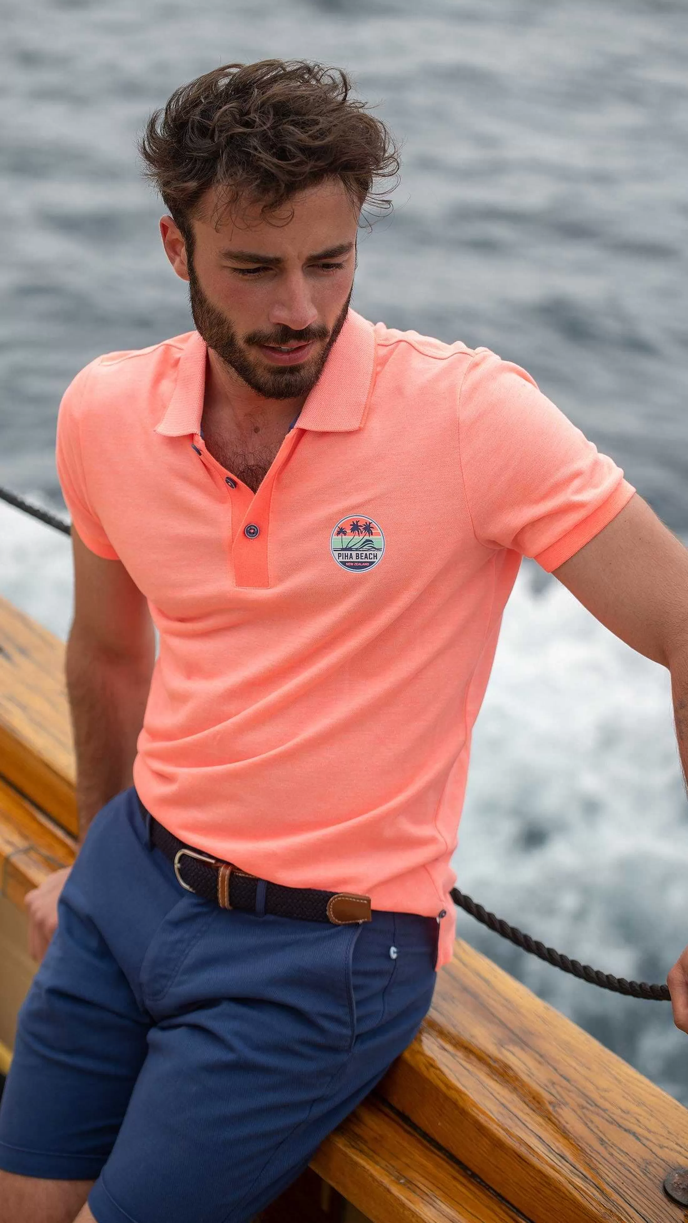Hot NZA New Zealand Auckland Schlichtes Polo Aus Baumwolle-Fury Pink
