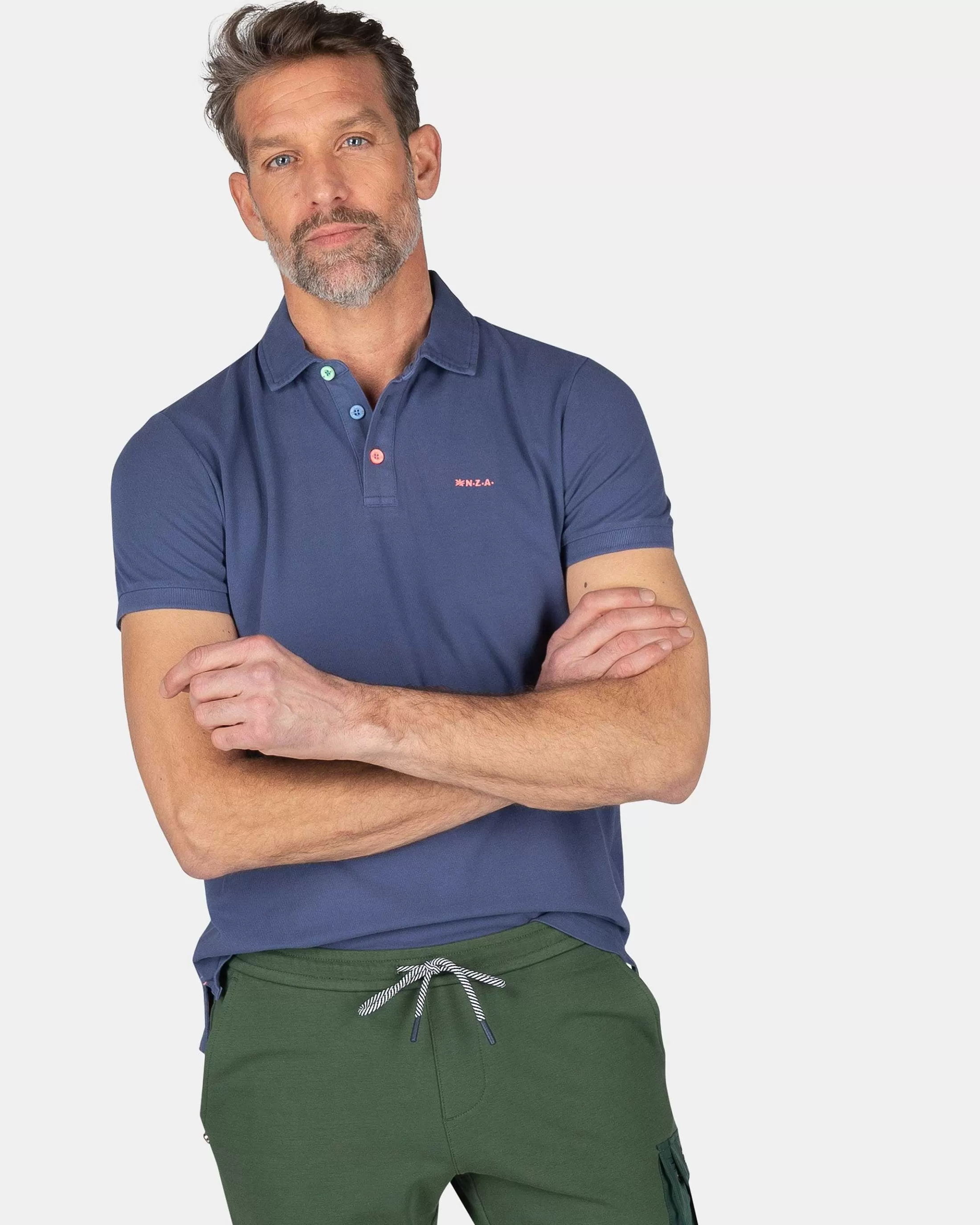 Hot NZA New Zealand Auckland Schlichtes Poloshirt Aus Baumwolle-Dusk Navy