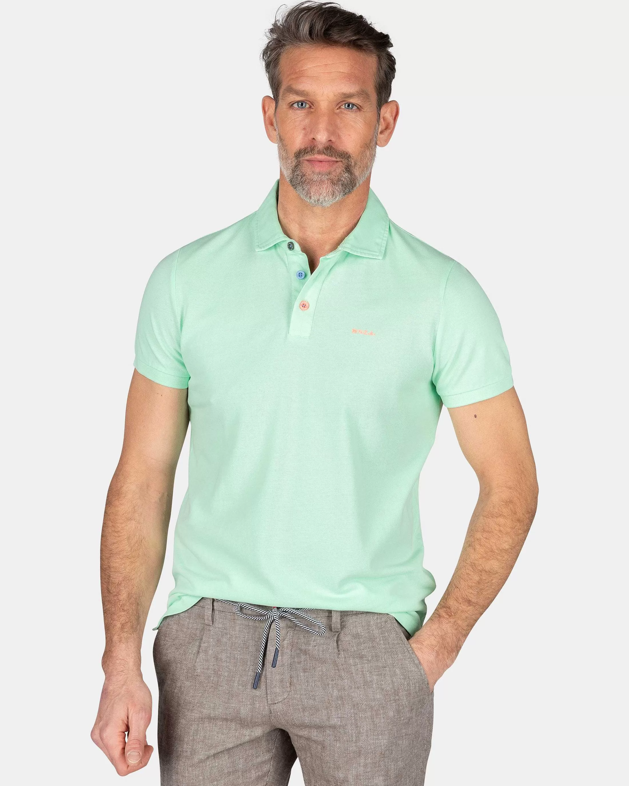 New NZA New Zealand Auckland Schlichtes Poloshirt Aus Baumwolle-Teal Green