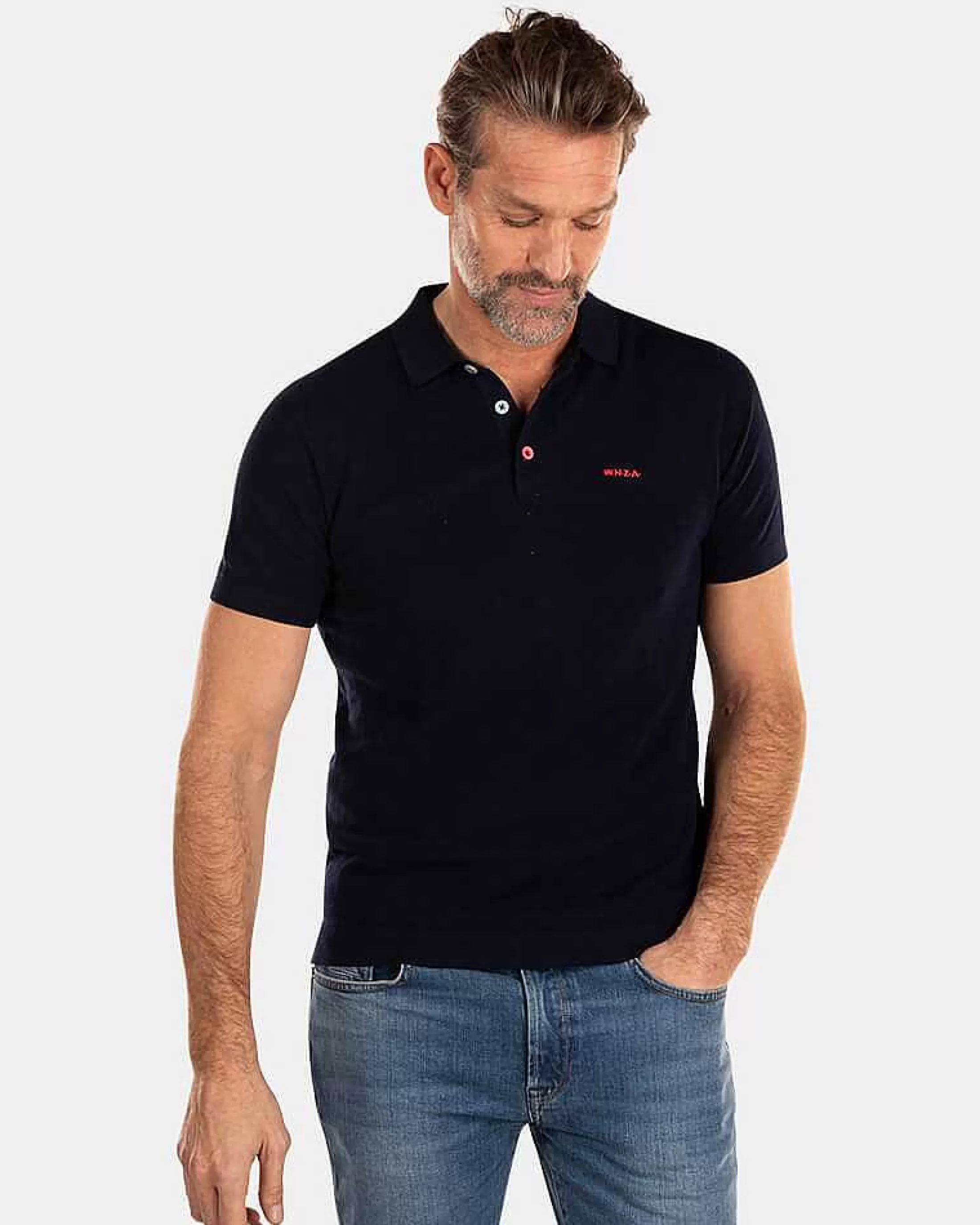 New NZA New Zealand Auckland Schlichtes Poloshirt Mit Kurzen Armeln-Traditional Navy