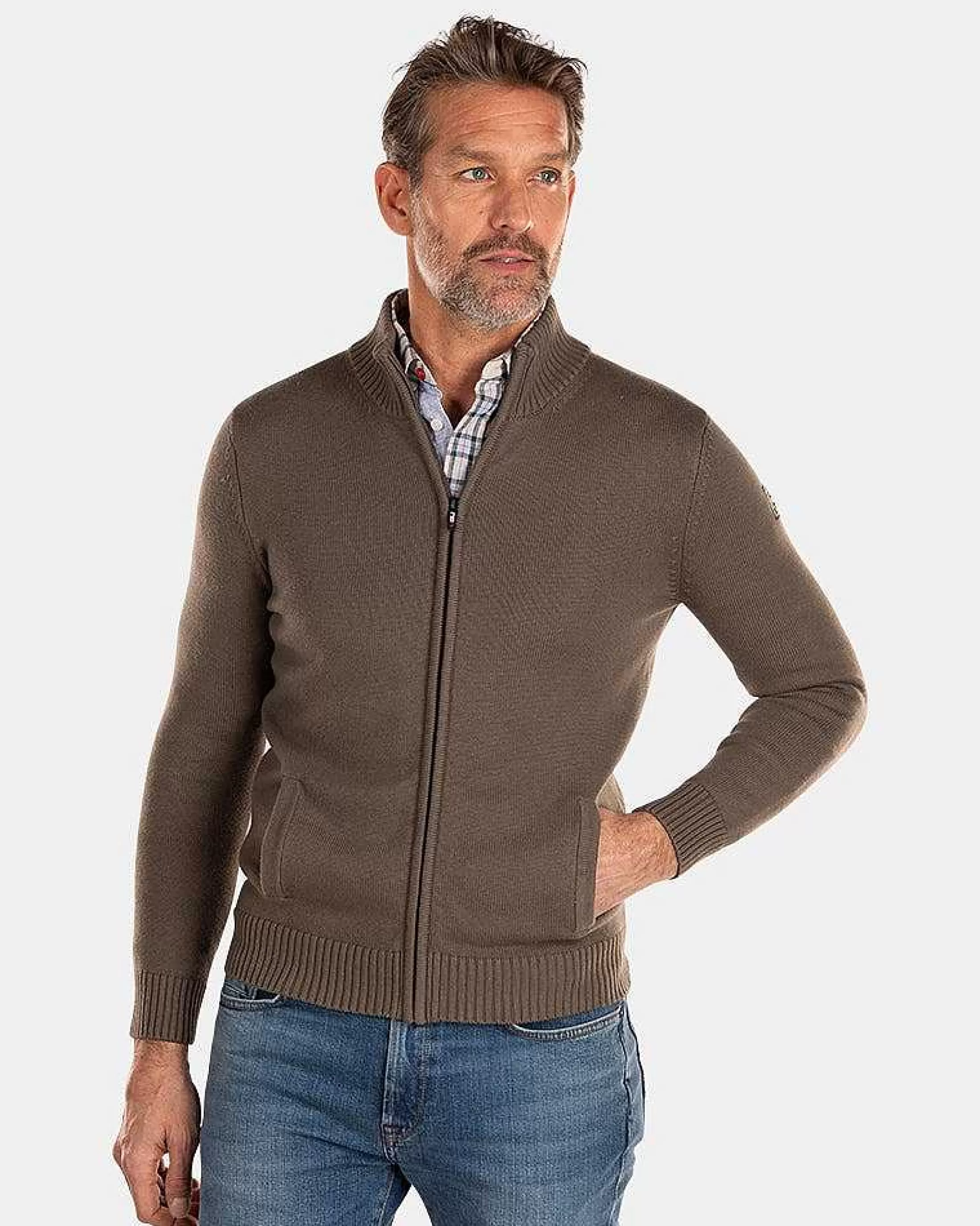 Fashion NZA New Zealand Auckland Strickjacke Mit Reisverschluss-Misty Army