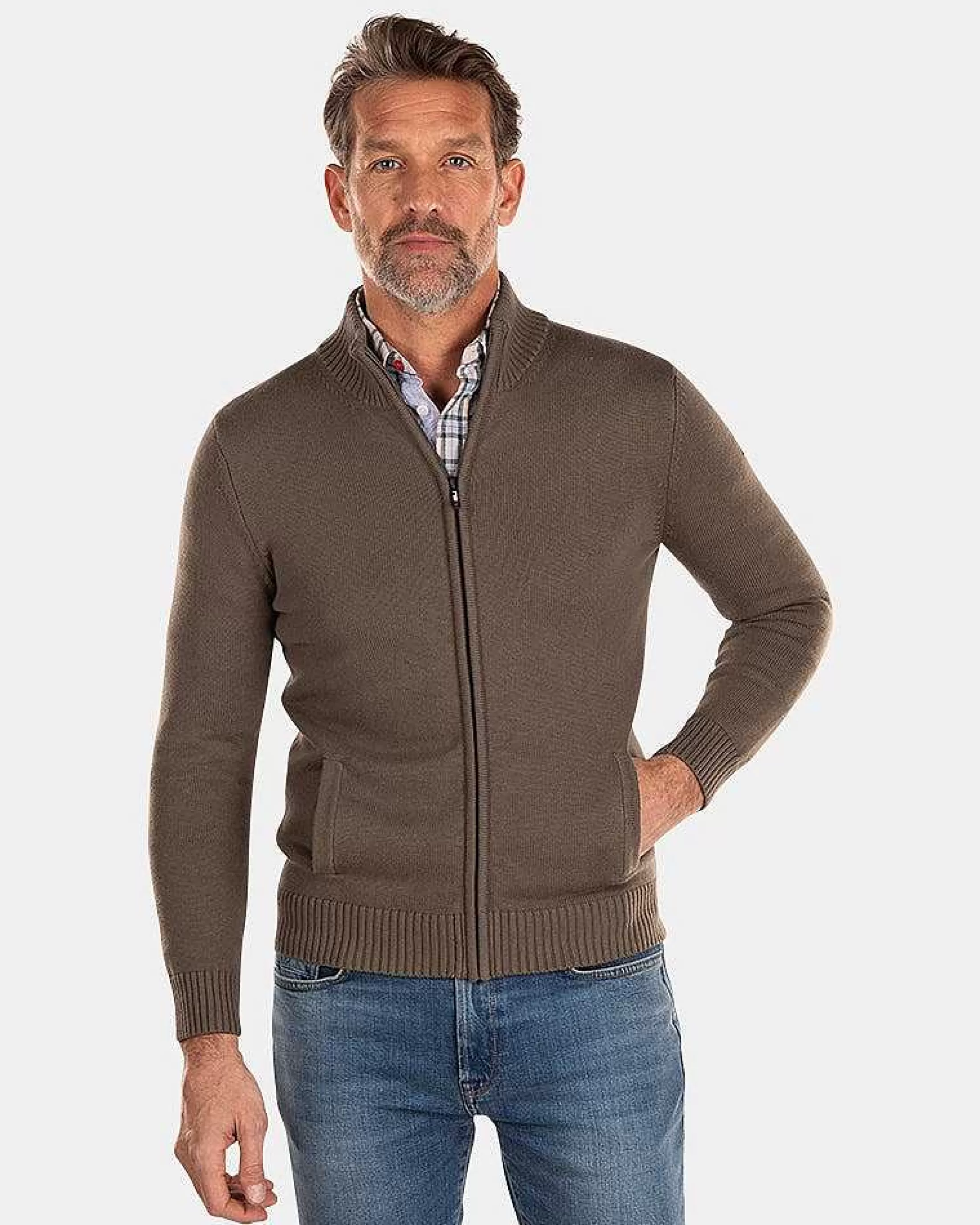 Fashion NZA New Zealand Auckland Strickjacke Mit Reisverschluss-Misty Army
