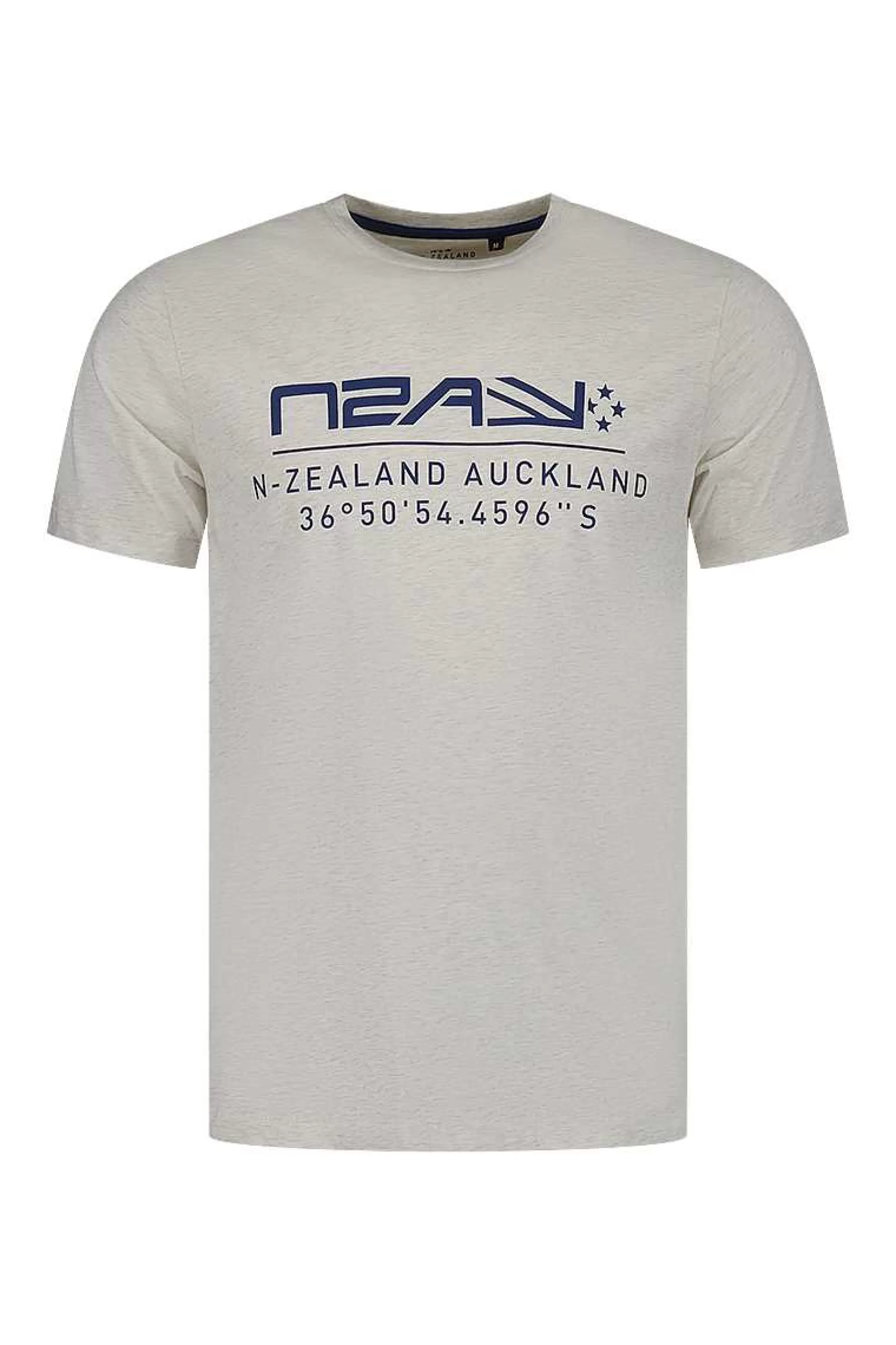 Hot NZA New Zealand Auckland T-Shirt Mit Rundhalsausschnitt-Cream Melange
