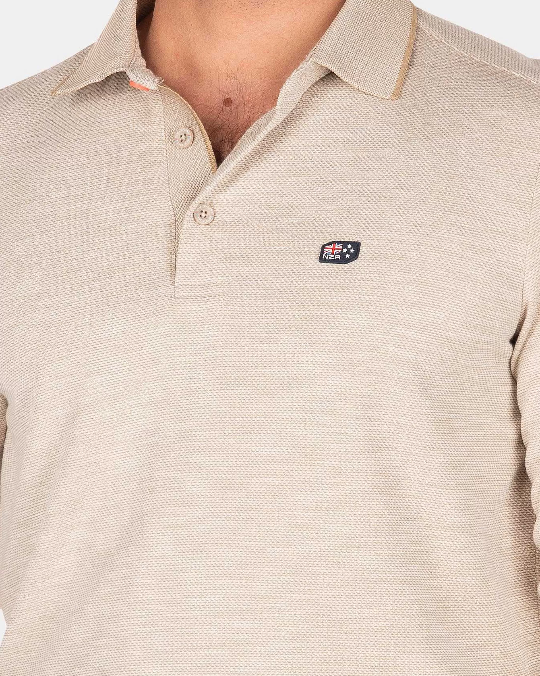 Hot NZA New Zealand Auckland Uni Poloshirt Mit Langen Armeln-Shimmering Sand
