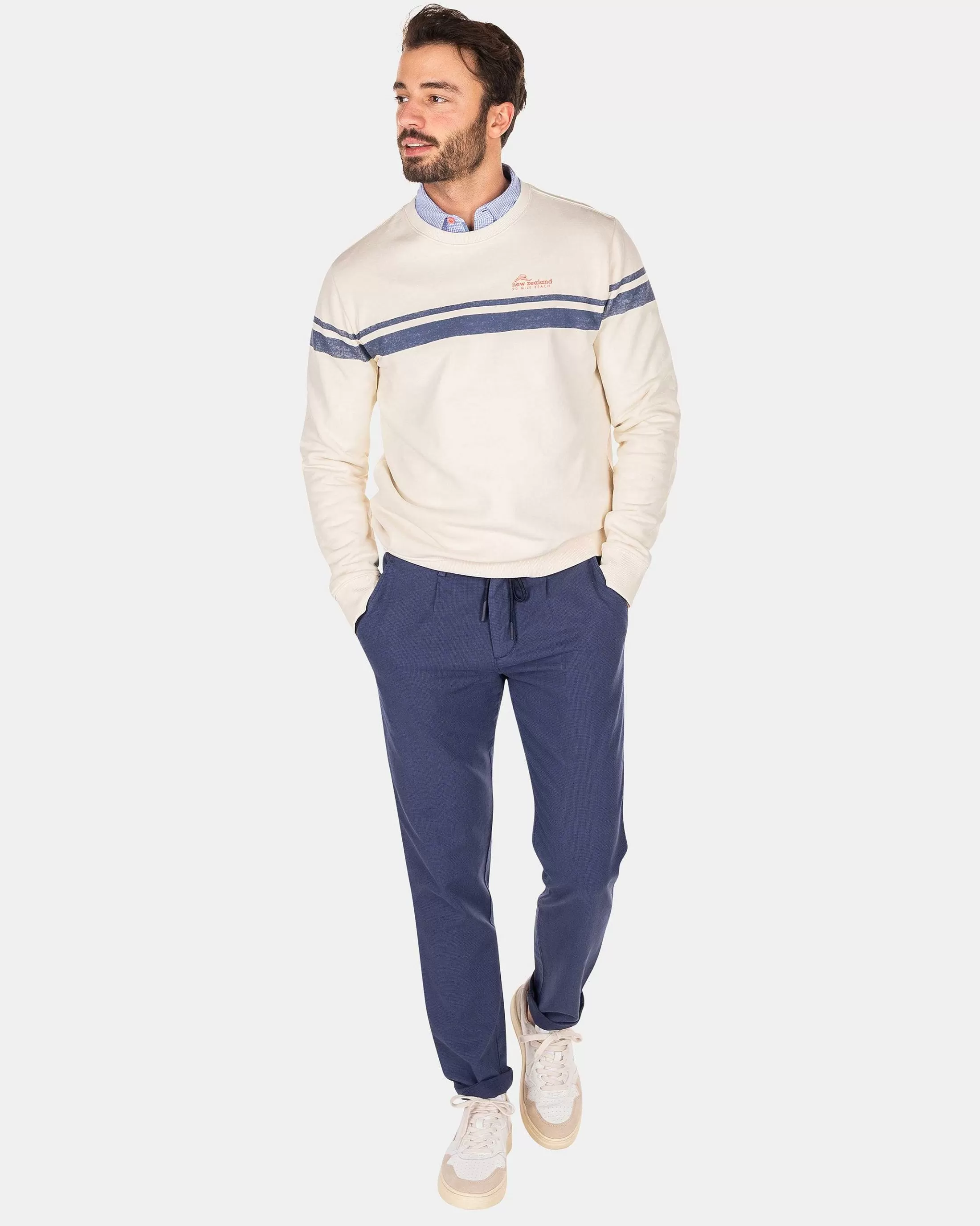 Cheap NZA New Zealand Auckland Weiser Pullover Mit Blauen Streifen-Cream